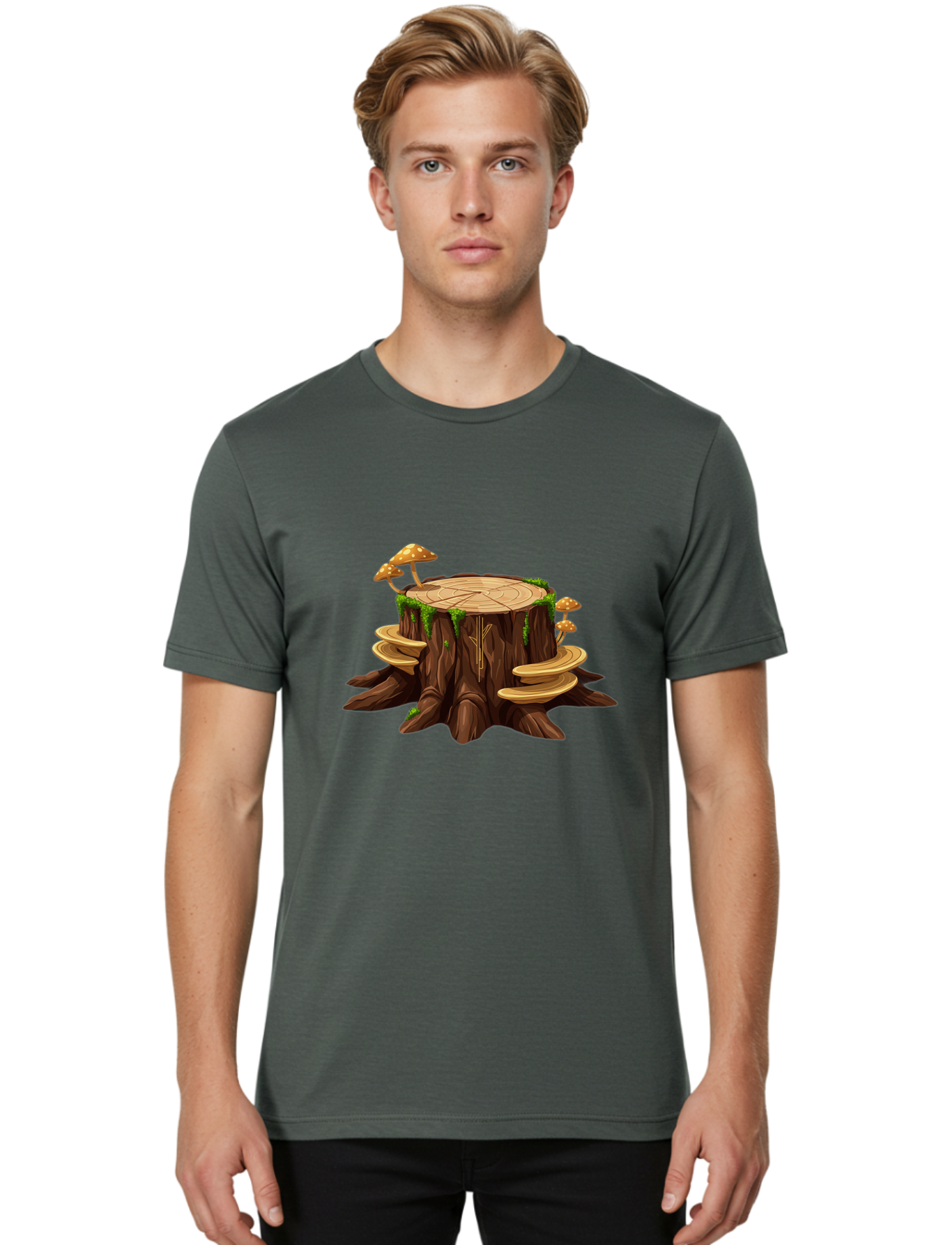 Tree-Stump-2 Men'S Graphic Tee, 100% Cotton, Comfortable Casual Summer Wear, Machine Washable, Vintage Camera, Old Camera, Antique Camera, Black Camera, Classic Photography, Photography Equipment, Nostalgic Device, Film Camera, Camera Art Bal501