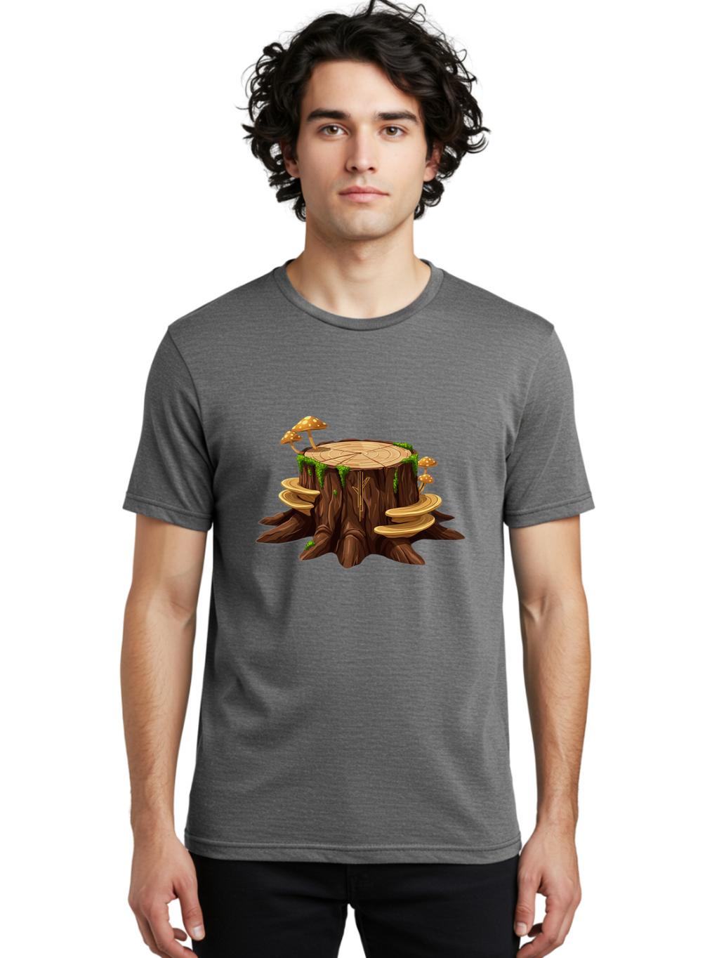Tree-Stump-2 Men'S Graphic Tee, 100% Cotton, Comfortable Casual Summer Wear, Machine Washable, Vintage Camera, Old Camera, Antique Camera, Black Camera, Classic Photography, Photography Equipment, Nostalgic Device, Film Camera, Camera Art Bal501