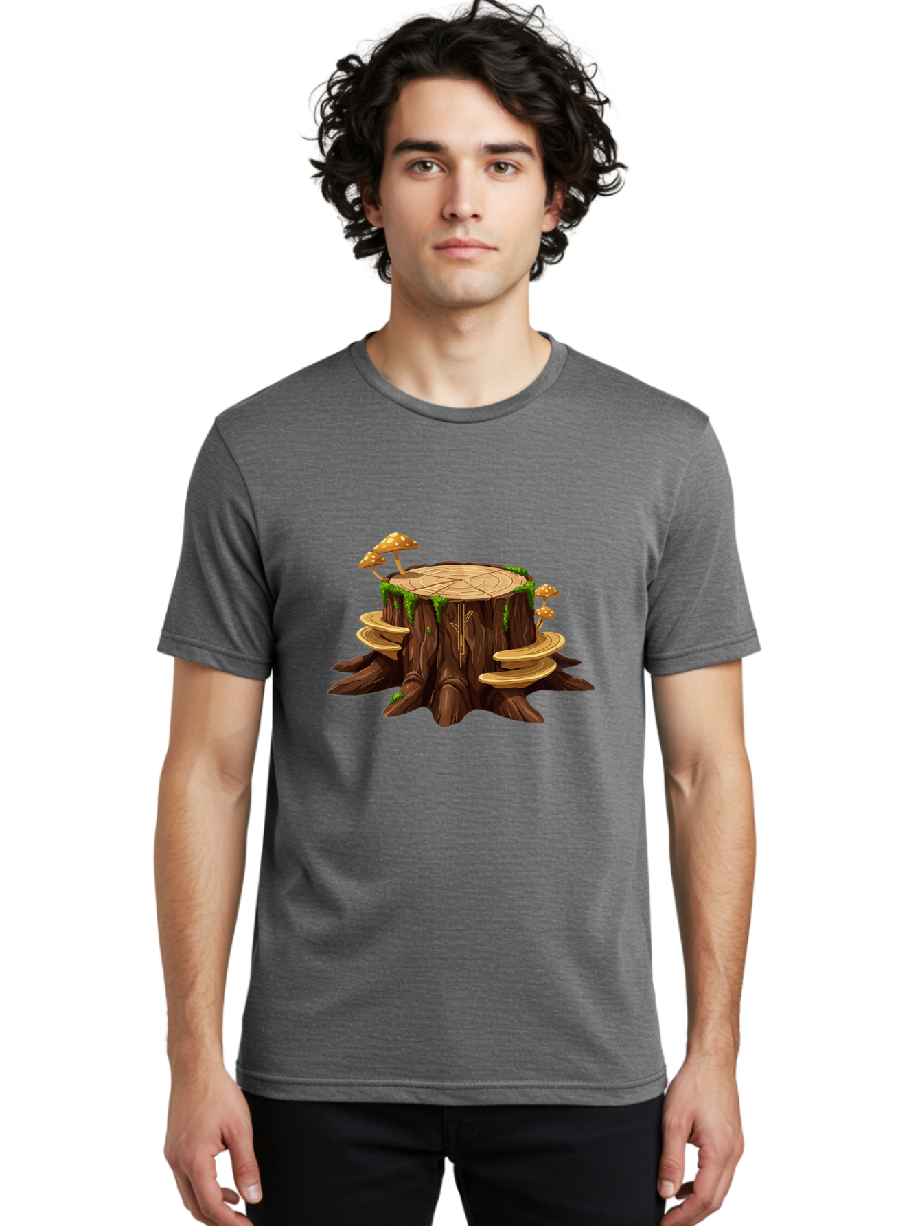 Tree-Stump-2 Men'S Graphic Tee, 100% Cotton, Comfortable Casual Summer Wear, Machine Washable, Vintage Camera, Old Camera, Antique Camera, Black Camera, Classic Photography, Photography Equipment, Nostalgic Device, Film Camera, Camera Art Bal501