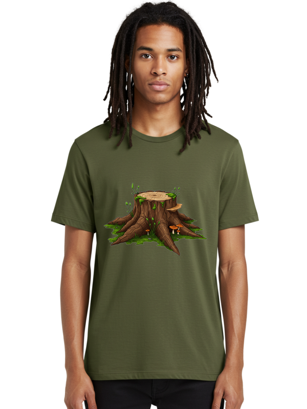 Tree-Stump-Mushrooms Men'S Graphic Tee, 100% Cotton, Comfortable Casual Summer Wear, Machine Washable, Vintage Camera, Old Camera, Antique Camera, Black Camera, Classic Photography, Photography Equipment, Nostalgic Device, Film Camera, Bal503