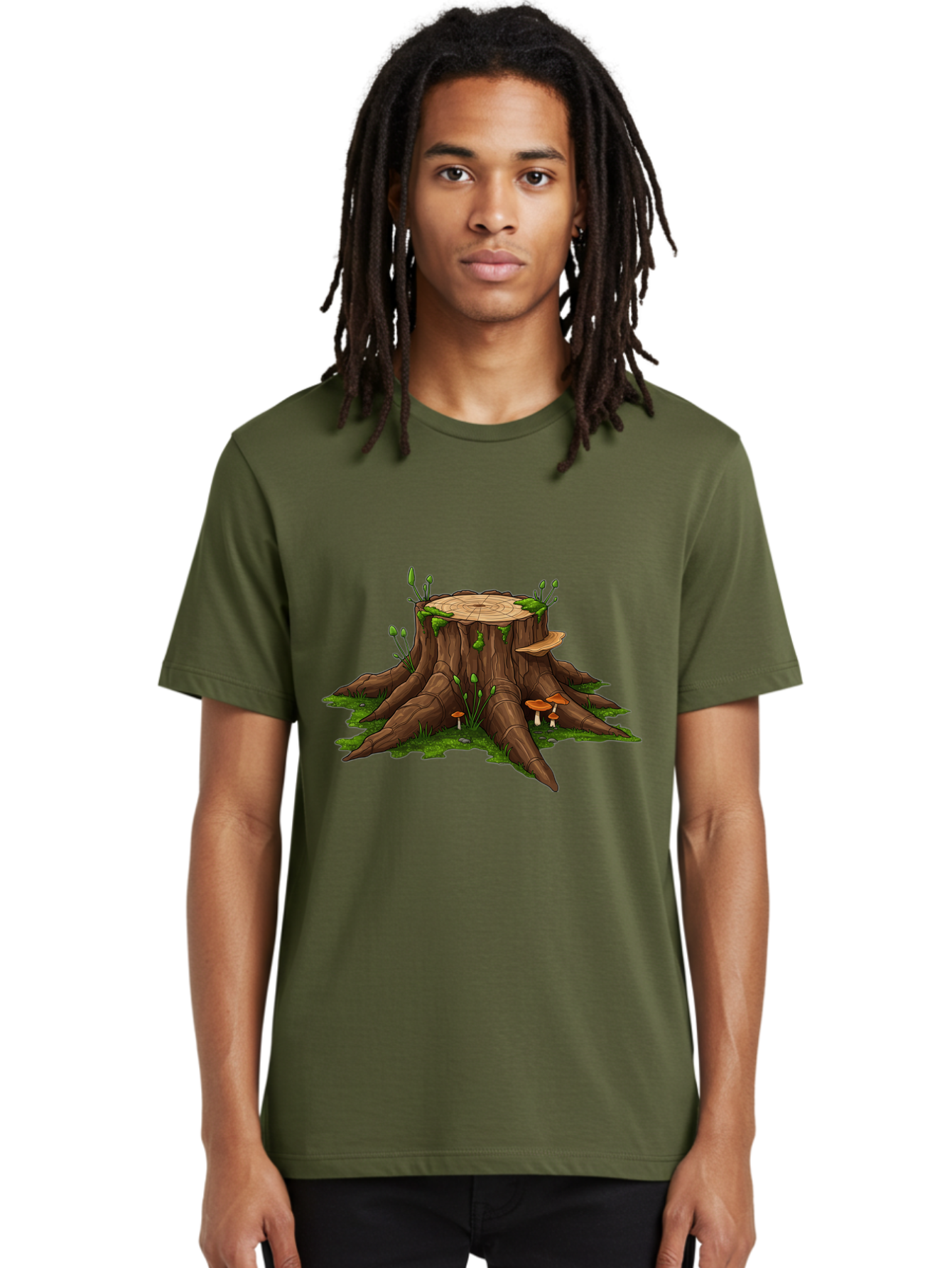 Tree-Stump-Mushrooms Men'S Graphic Tee, 100% Cotton, Comfortable Casual Summer Wear, Machine Washable, Vintage Camera, Old Camera, Antique Camera, Black Camera, Classic Photography, Photography Equipment, Nostalgic Device, Film Camera, Bal503