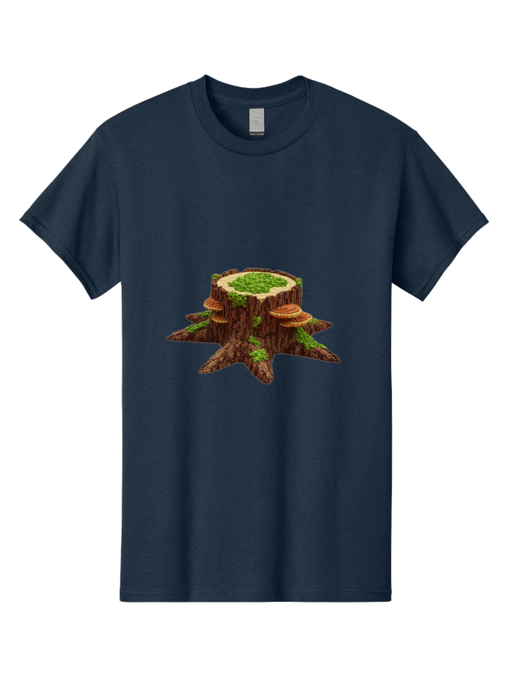 Tree-Stump-With-Mushrooms-1 Men'S Graphic Tee, 100% Cotton, Comfortable Casual Summer Wear, Machine Washable, Vintage Camera, Old Camera, Antique Camera, Black Camera, Classic Photography, Photography Equipment, Nostalgic Device, Film Camera, Bal504