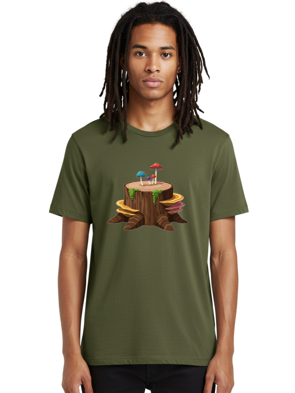 Tree-Stump-With-Mushrooms Men'S Graphic Tee, 100% Cotton, Comfortable Casual Summer Wear, Machine Washable, Vintage Camera, Old Camera, Antique Camera, Black Camera, Classic Photography, Photography Equipment, Nostalgic Device, Film Camera, Bal509