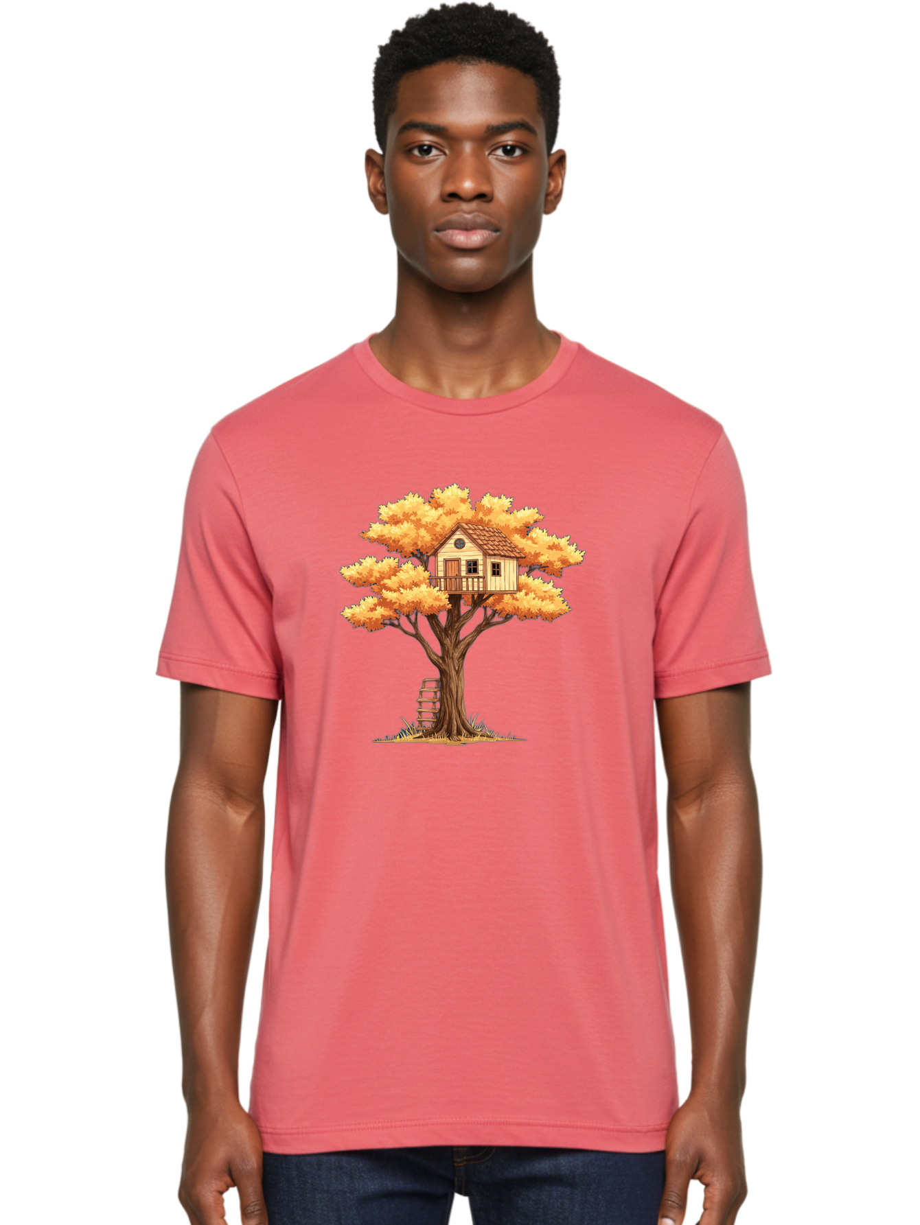 Treehouse-1 Men'S Graphic Tee, 100% Cotton, Comfortable Casual Summer Wear, Machine Washable, Vintage Camera, Old Camera, Antique Camera, Black Camera, Classic Photography, Photography Equipment, Nostalgic Device, Film Camera, Camera Art Bal511