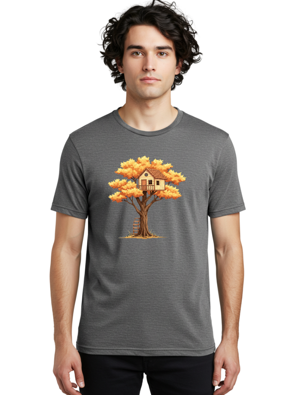 Treehouse-1 Men'S Graphic Tee, 100% Cotton, Comfortable Casual Summer Wear, Machine Washable, Vintage Camera, Old Camera, Antique Camera, Black Camera, Classic Photography, Photography Equipment, Nostalgic Device, Film Camera, Camera Art Bal511