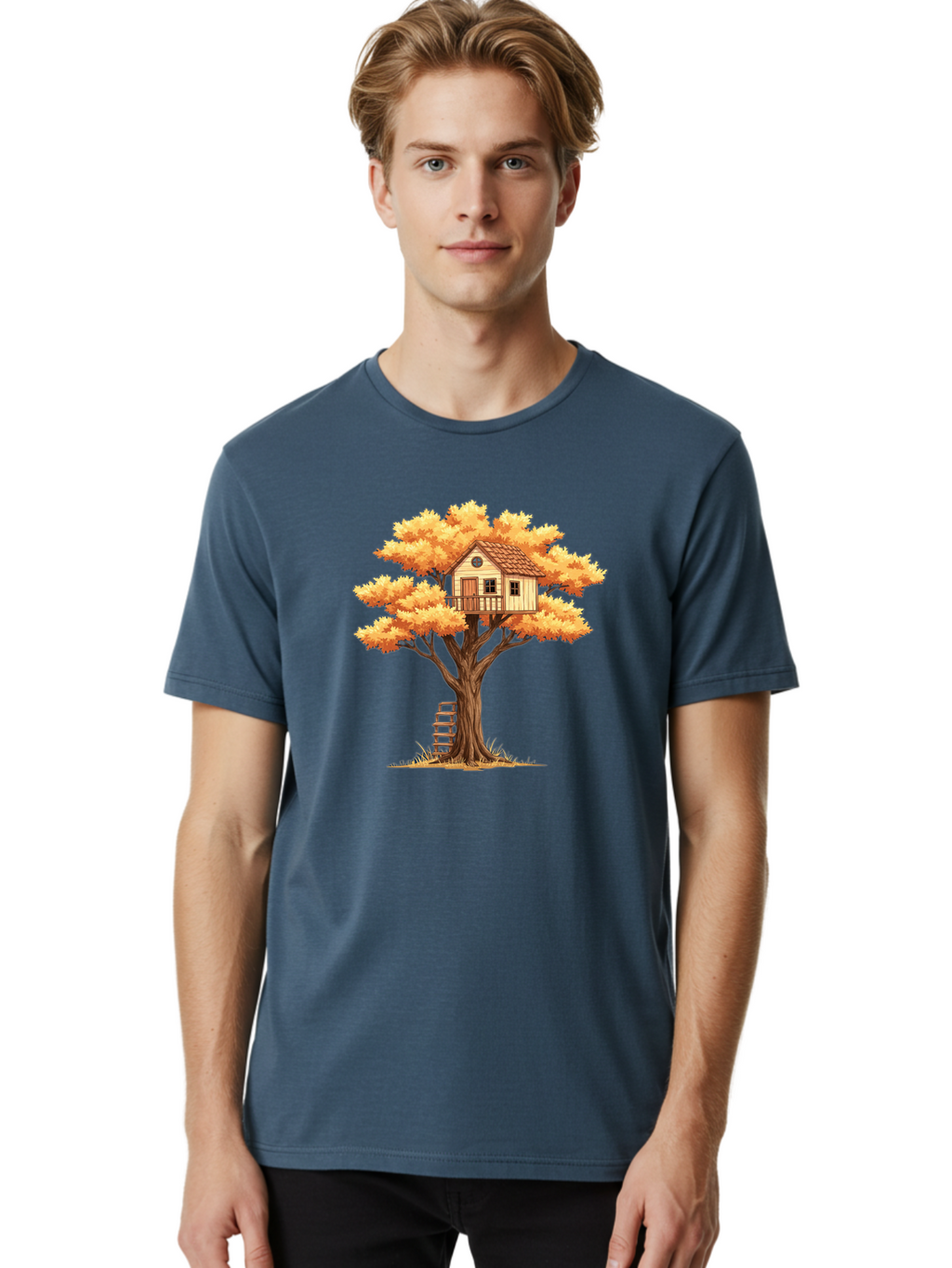 Treehouse-1 Men'S Graphic Tee, 100% Cotton, Comfortable Casual Summer Wear, Machine Washable, Vintage Camera, Old Camera, Antique Camera, Black Camera, Classic Photography, Photography Equipment, Nostalgic Device, Film Camera, Camera Art Bal511