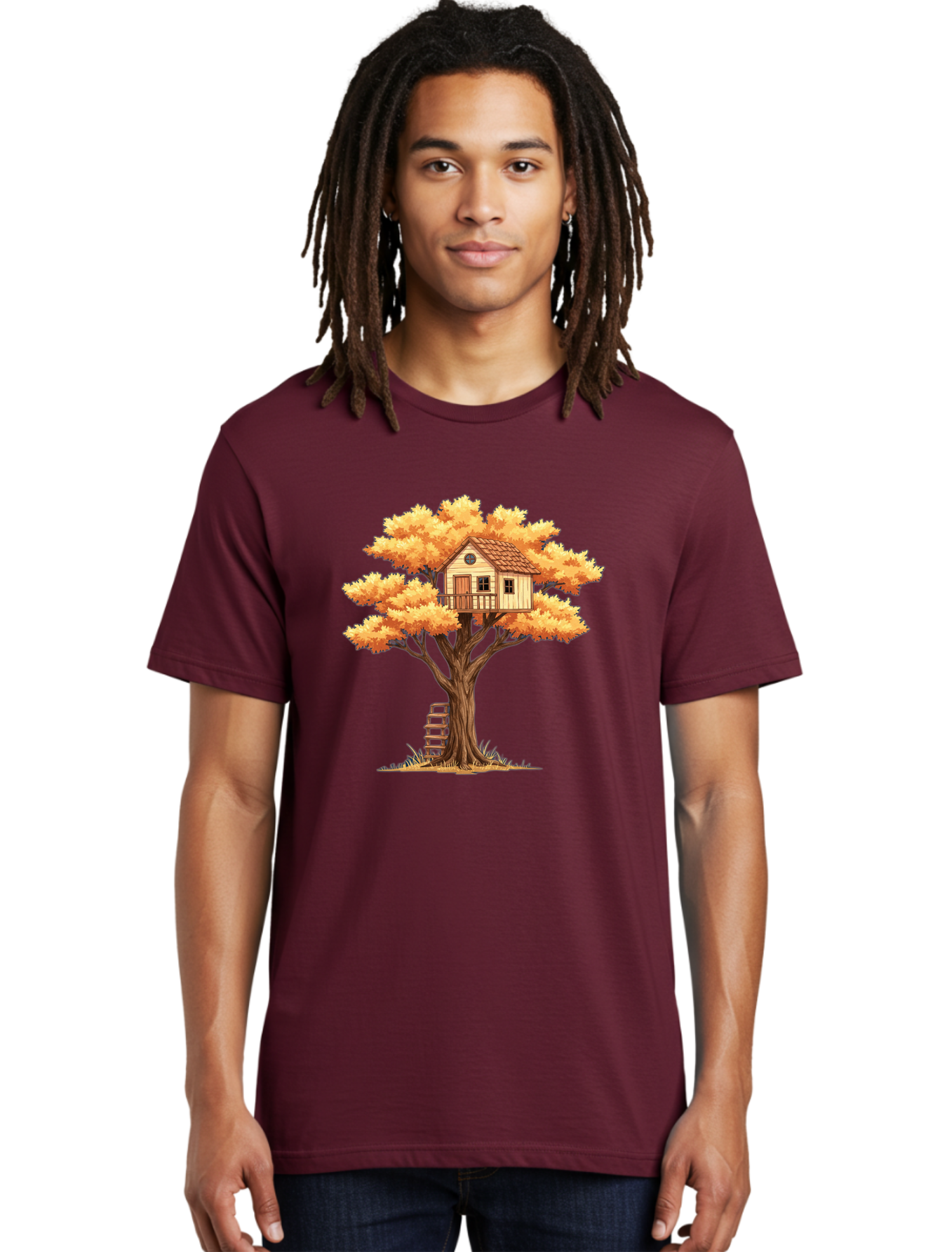 Treehouse-1 Men'S Graphic Tee, 100% Cotton, Comfortable Casual Summer Wear, Machine Washable, Vintage Camera, Old Camera, Antique Camera, Black Camera, Classic Photography, Photography Equipment, Nostalgic Device, Film Camera, Camera Art Bal511