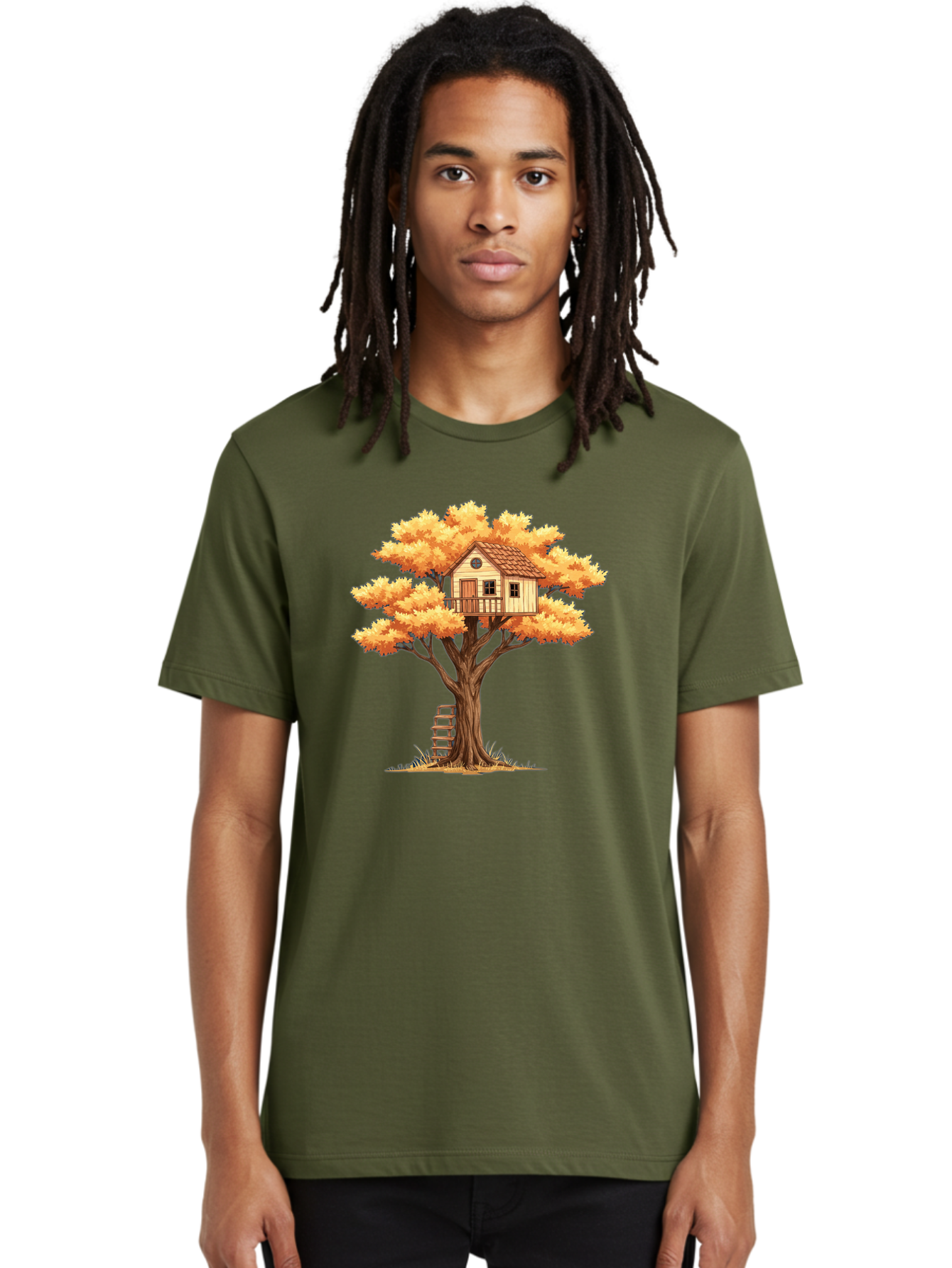 Treehouse-1 Men'S Graphic Tee, 100% Cotton, Comfortable Casual Summer Wear, Machine Washable, Vintage Camera, Old Camera, Antique Camera, Black Camera, Classic Photography, Photography Equipment, Nostalgic Device, Film Camera, Camera Art Bal511