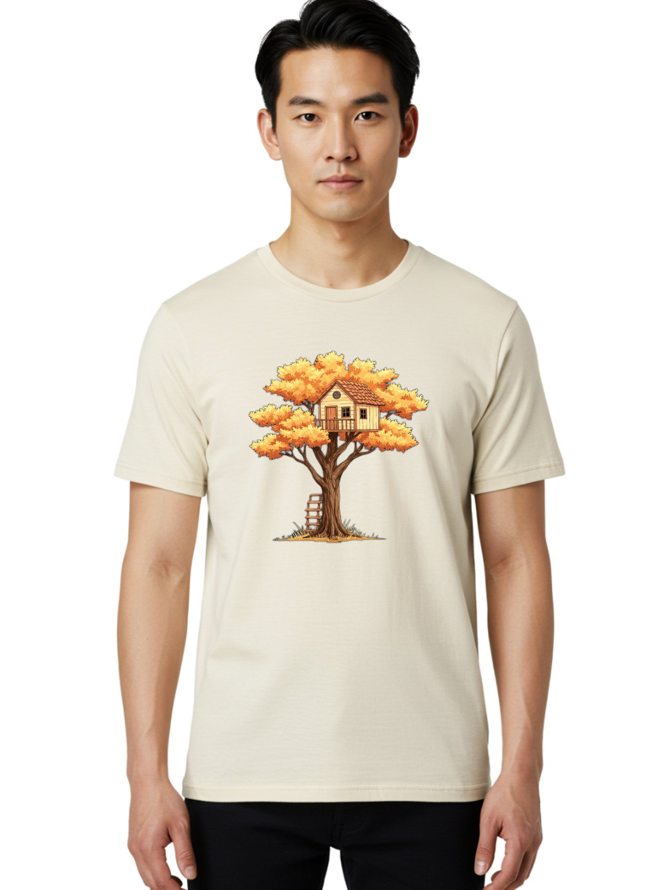 Treehouse-1 Men'S Graphic Tee, 100% Cotton, Comfortable Casual Summer Wear, Machine Washable, Vintage Camera, Old Camera, Antique Camera, Black Camera, Classic Photography, Photography Equipment, Nostalgic Device, Film Camera, Camera Art Bal511