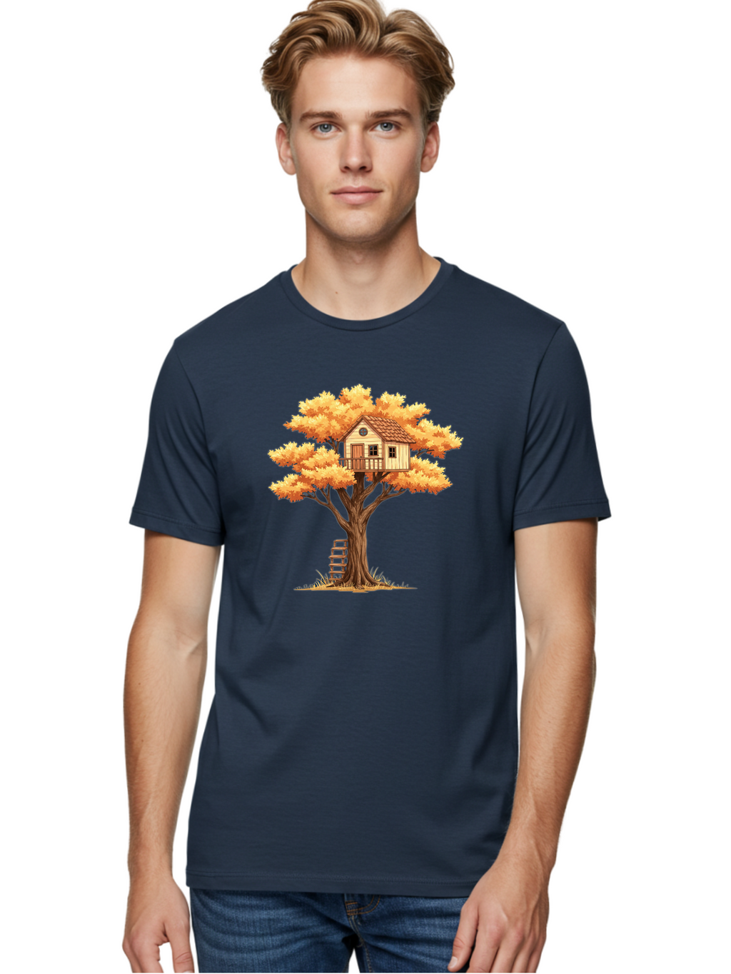Treehouse-1 Men'S Graphic Tee, 100% Cotton, Comfortable Casual Summer Wear, Machine Washable, Vintage Camera, Old Camera, Antique Camera, Black Camera, Classic Photography, Photography Equipment, Nostalgic Device, Film Camera, Camera Art Bal511