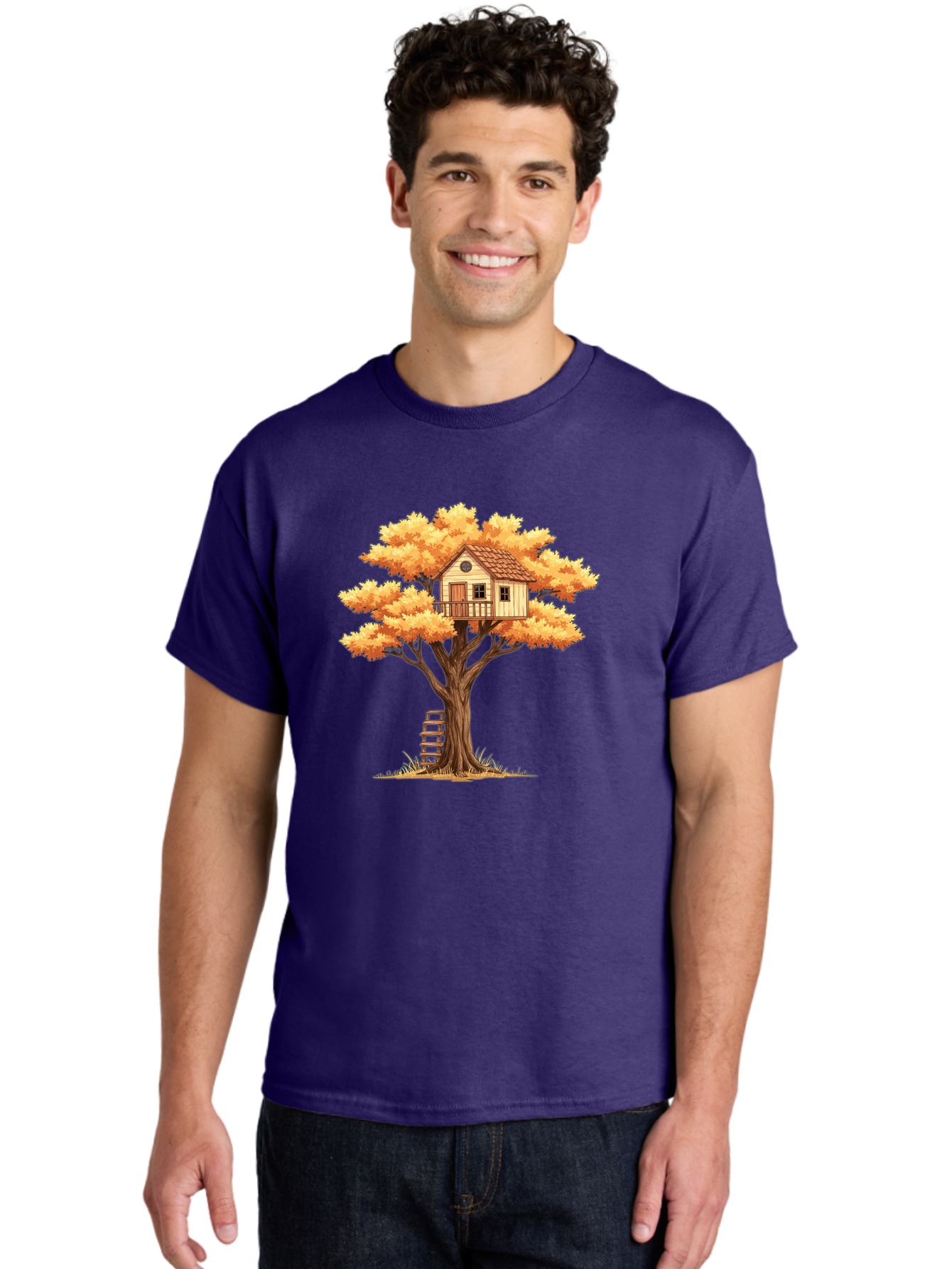 Treehouse-1 Men'S Graphic Tee, 100% Cotton, Comfortable Casual Summer Wear, Machine Washable, Vintage Camera, Old Camera, Antique Camera, Black Camera, Classic Photography, Photography Equipment, Nostalgic Device, Film Camera, Camera Art Bal511