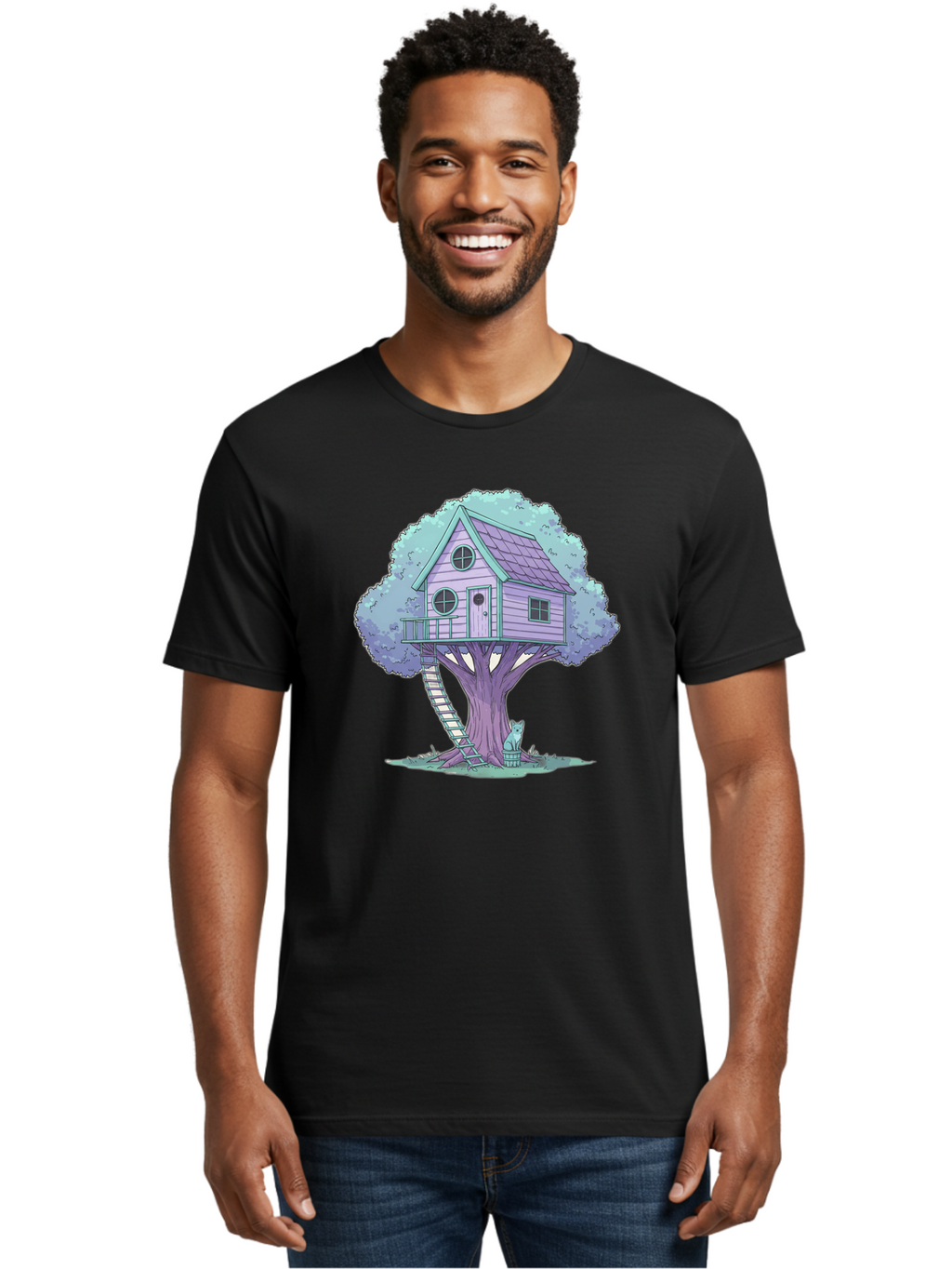 Treehouse-2 Men'S Graphic Tee, 100% Cotton, Comfortable Casual Summer Wear, Machine Washable, Vintage Camera, Old Camera, Antique Camera, Black Camera, Classic Photography, Photography Equipment, Nostalgic Device, Film Camera, Camera Art Bal512