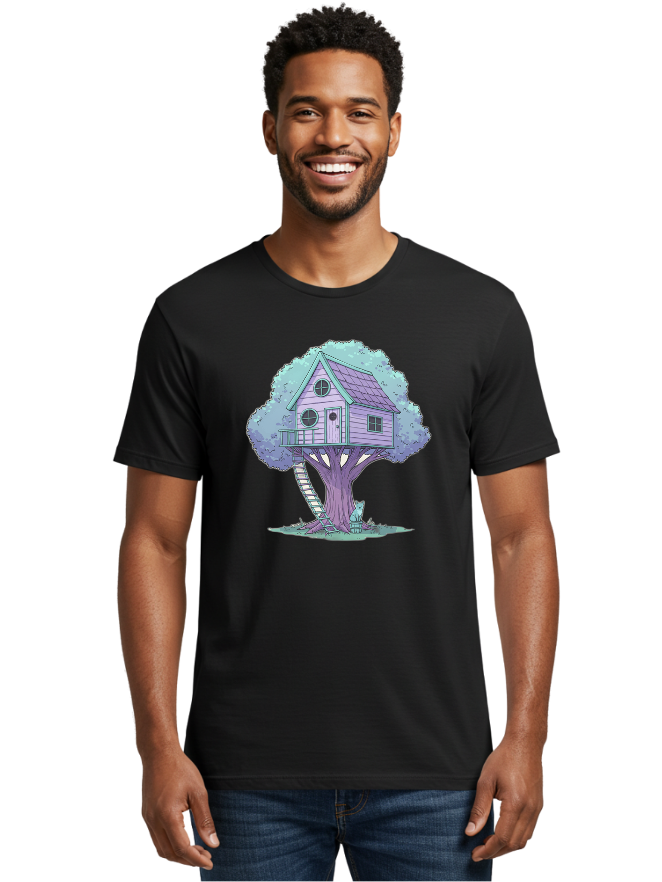 Treehouse-2 Men'S Graphic Tee, 100% Cotton, Comfortable Casual Summer Wear, Machine Washable, Vintage Camera, Old Camera, Antique Camera, Black Camera, Classic Photography, Photography Equipment, Nostalgic Device, Film Camera, Camera Art Bal512