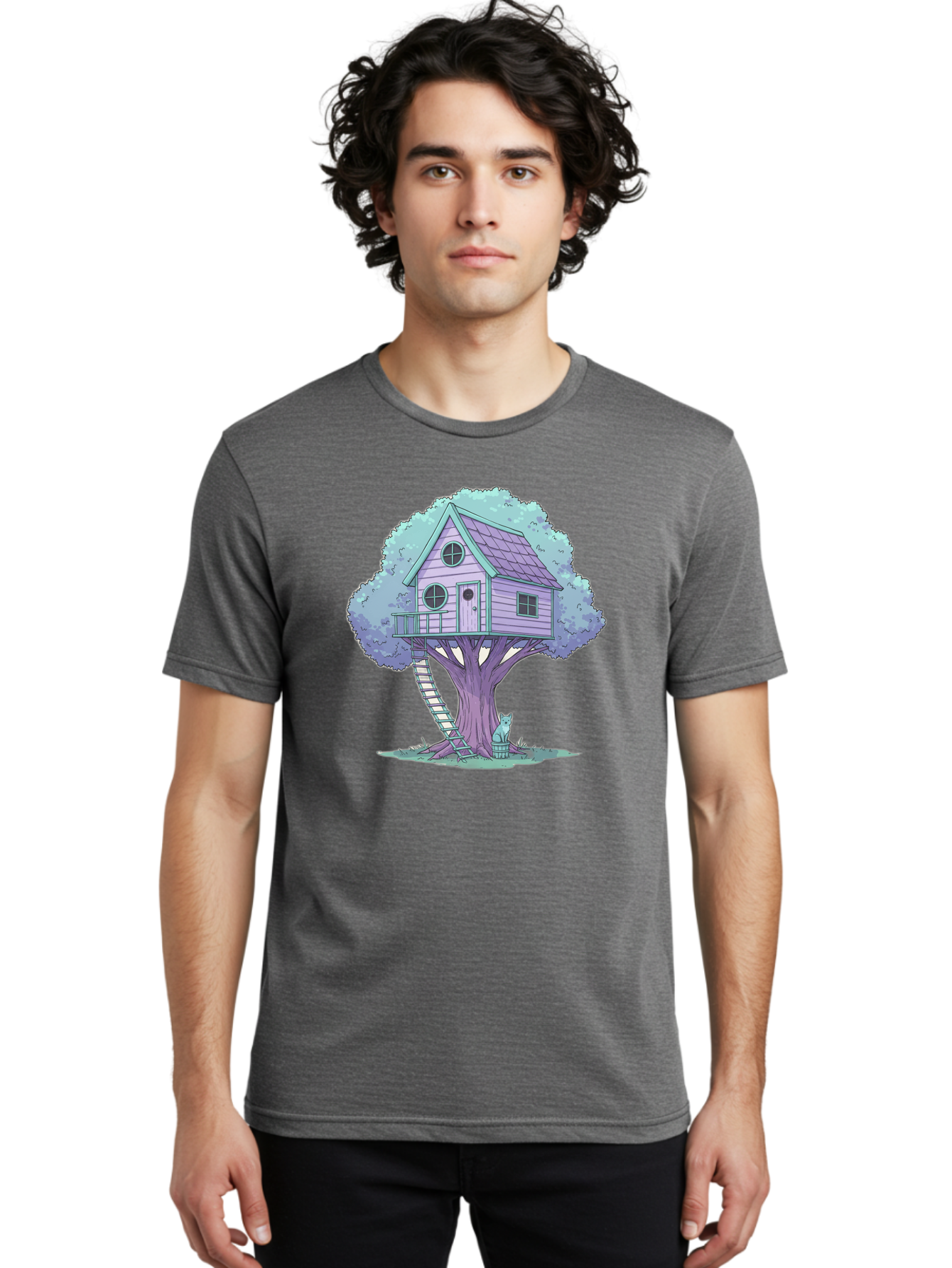 Treehouse-2 Men'S Graphic Tee, 100% Cotton, Comfortable Casual Summer Wear, Machine Washable, Vintage Camera, Old Camera, Antique Camera, Black Camera, Classic Photography, Photography Equipment, Nostalgic Device, Film Camera, Camera Art Bal512