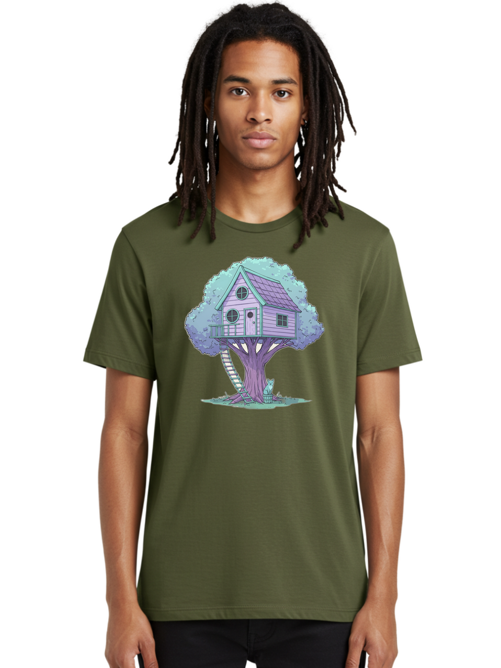Treehouse-2 Men'S Graphic Tee, 100% Cotton, Comfortable Casual Summer Wear, Machine Washable, Vintage Camera, Old Camera, Antique Camera, Black Camera, Classic Photography, Photography Equipment, Nostalgic Device, Film Camera, Camera Art Bal512