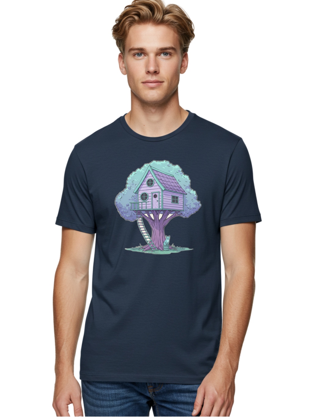 Treehouse-2 Men'S Graphic Tee, 100% Cotton, Comfortable Casual Summer Wear, Machine Washable, Vintage Camera, Old Camera, Antique Camera, Black Camera, Classic Photography, Photography Equipment, Nostalgic Device, Film Camera, Camera Art Bal512