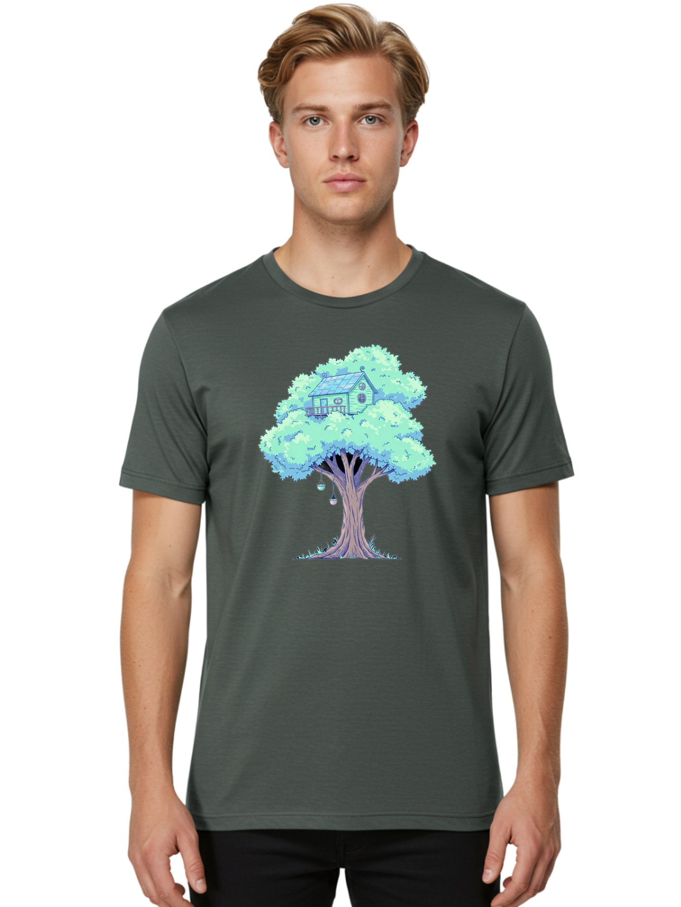 Treehouse Men'S Graphic Tee, 100% Cotton, Comfortable Casual Summer Wear, Machine Washable, Vintage Camera, Old Camera, Antique Camera, Black Camera, Classic Photography, Photography Equipment, Nostalgic Device, Film Camera, Camera Art Bal513
