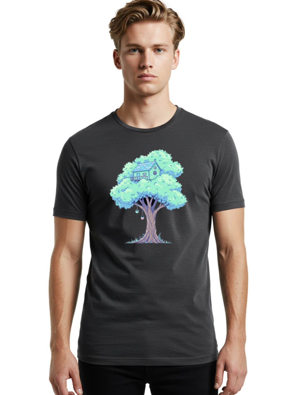 Treehouse Men'S Graphic Tee, 100% Cotton, Comfortable Casual Summer Wear, Machine Washable, Vintage Camera, Old Camera, Antique Camera, Black Camera, Classic Photography, Photography Equipment, Nostalgic Device, Film Camera, Camera Art Bal513