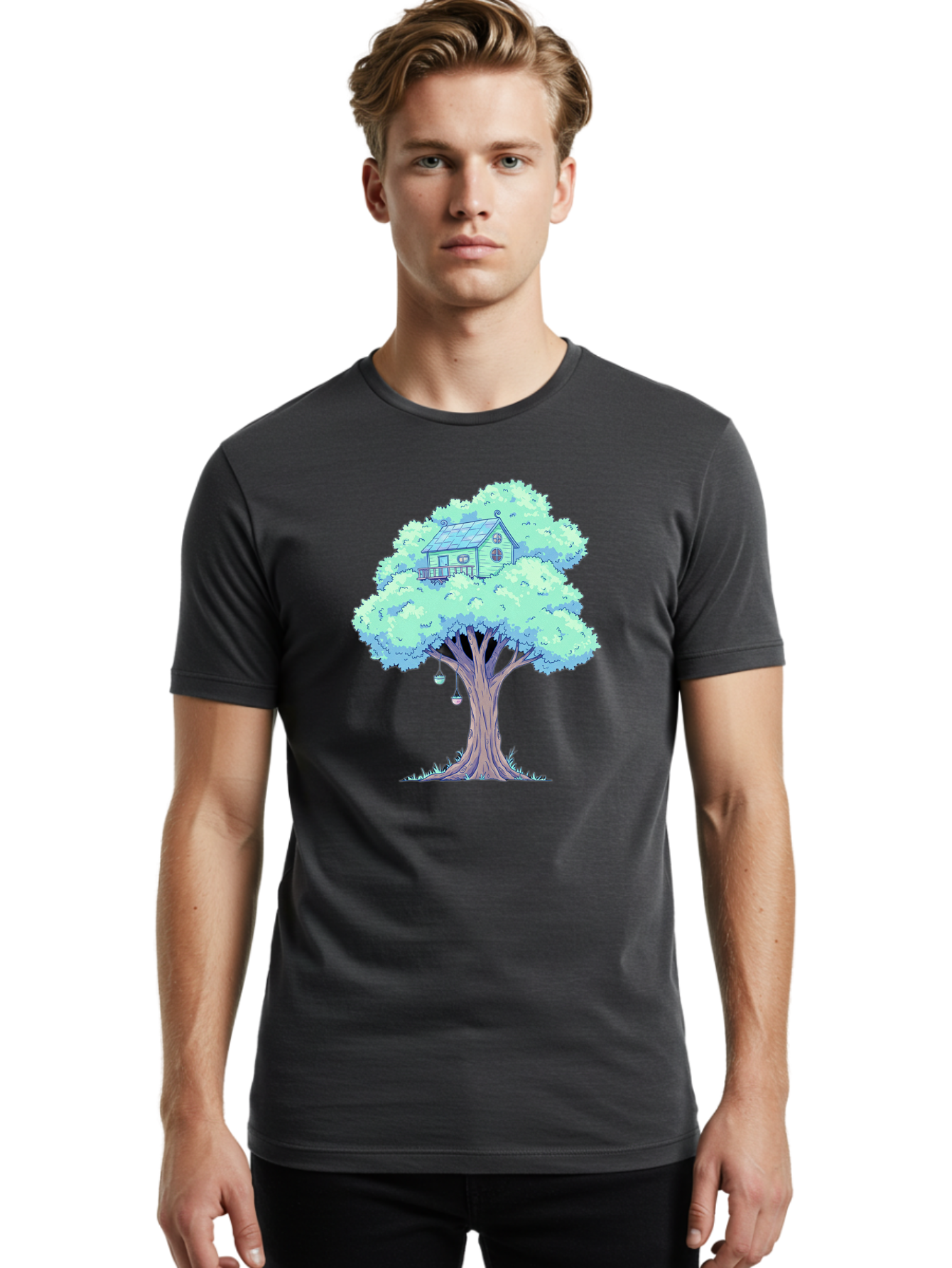 Treehouse Men'S Graphic Tee, 100% Cotton, Comfortable Casual Summer Wear, Machine Washable, Vintage Camera, Old Camera, Antique Camera, Black Camera, Classic Photography, Photography Equipment, Nostalgic Device, Film Camera, Camera Art Bal513