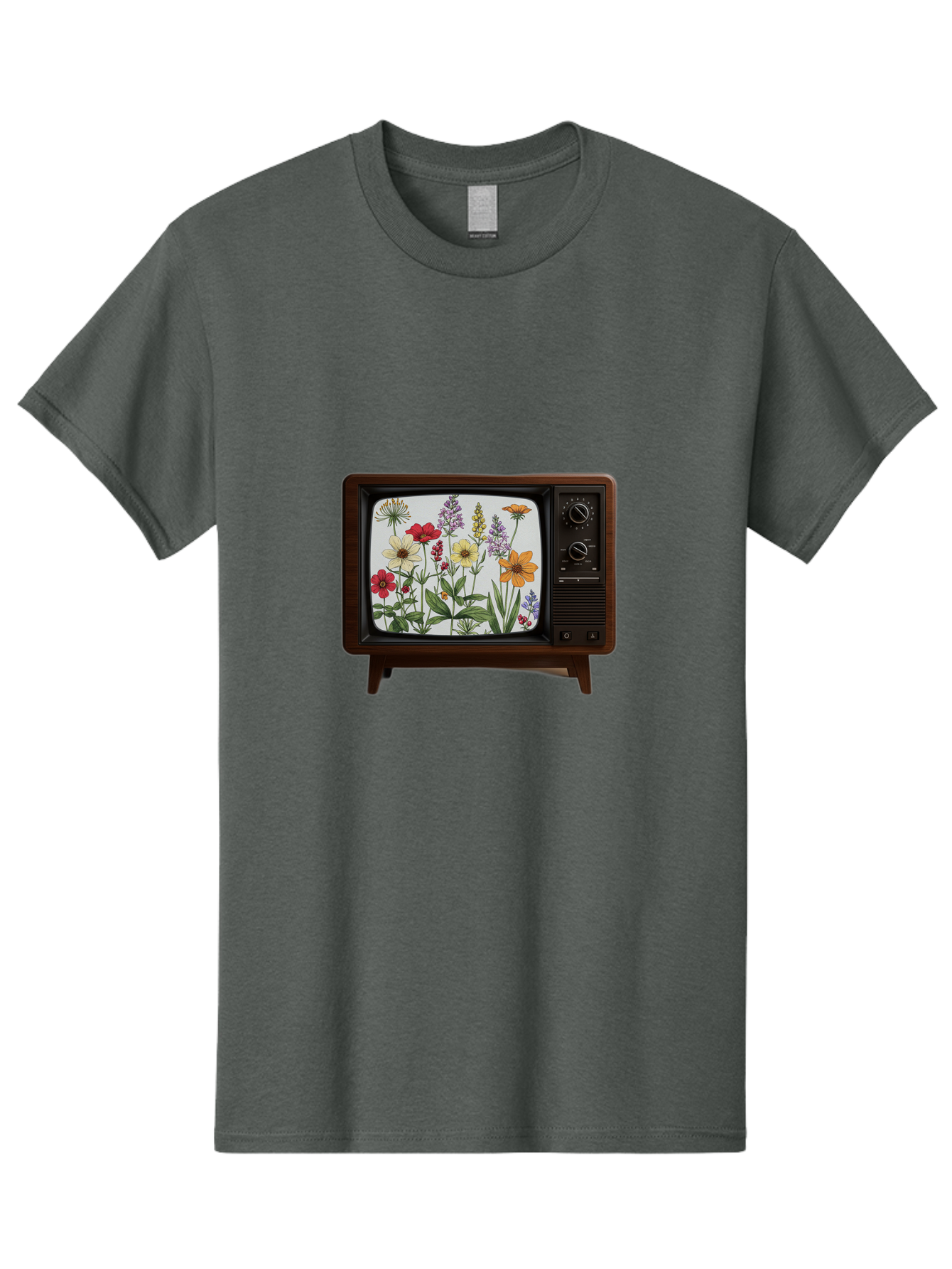 Tv-With-Flowers Men'S Graphic Tee, 100% Cotton, Comfortable Casual Summer Wear, Machine Washable, Vintage Camera, Old Camera, Antique Camera, Black Camera, Classic Photography, Photography Equipment, Nostalgic Device, Film Camera, Camera Art Bal516