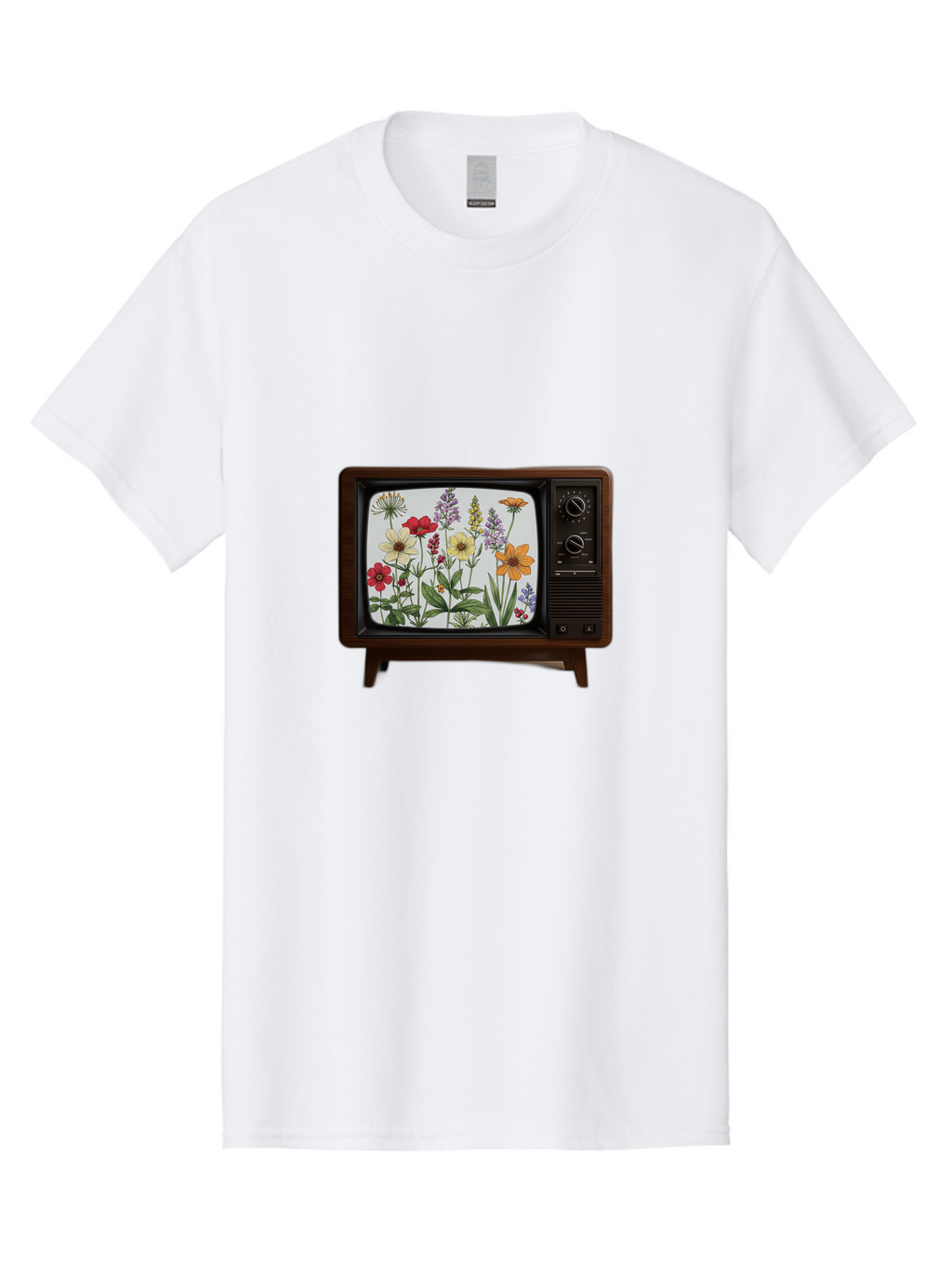 Tv-With-Flowers Men'S Graphic Tee, 100% Cotton, Comfortable Casual Summer Wear, Machine Washable, Vintage Camera, Old Camera, Antique Camera, Black Camera, Classic Photography, Photography Equipment, Nostalgic Device, Film Camera, Camera Art Bal516