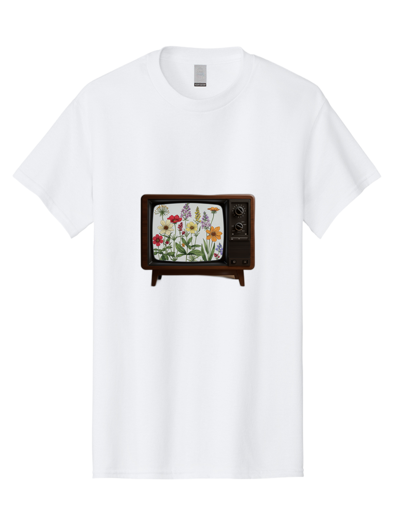 Tv-With-Flowers Men'S Graphic Tee, 100% Cotton, Comfortable Casual Summer Wear, Machine Washable, Vintage Camera, Old Camera, Antique Camera, Black Camera, Classic Photography, Photography Equipment, Nostalgic Device, Film Camera, Camera Art Bal516