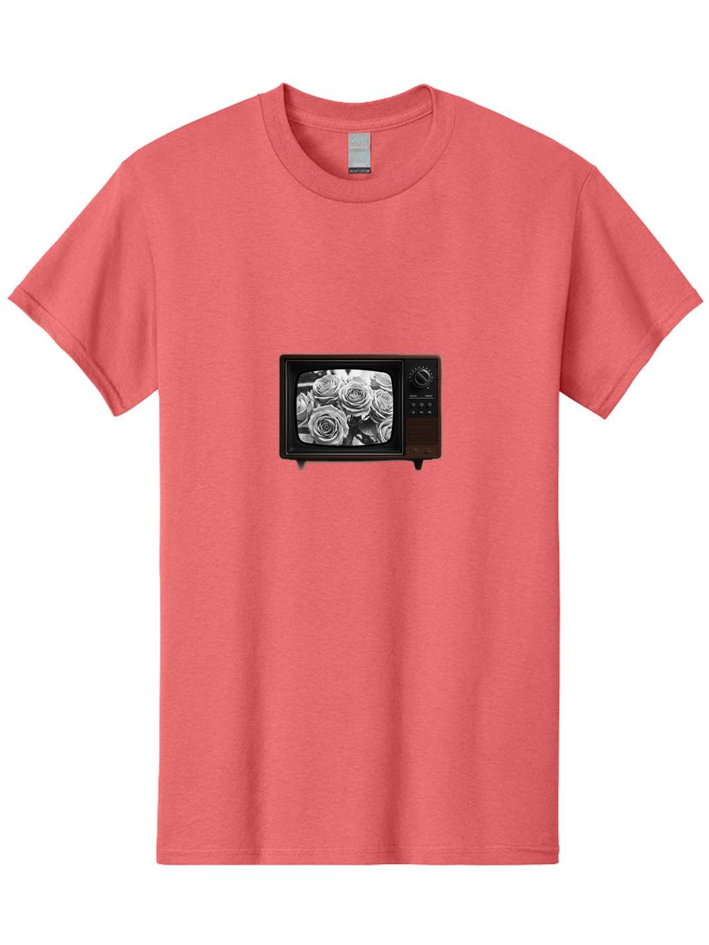 Tv-With-Roses Men'S Graphic Tee, 100% Cotton, Comfortable Casual Summer Wear, Machine Washable, Vintage Camera, Old Camera, Antique Camera, Black Camera, Classic Photography, Photography Equipment, Nostalgic Device, Film Camera, Camera Art Bal517