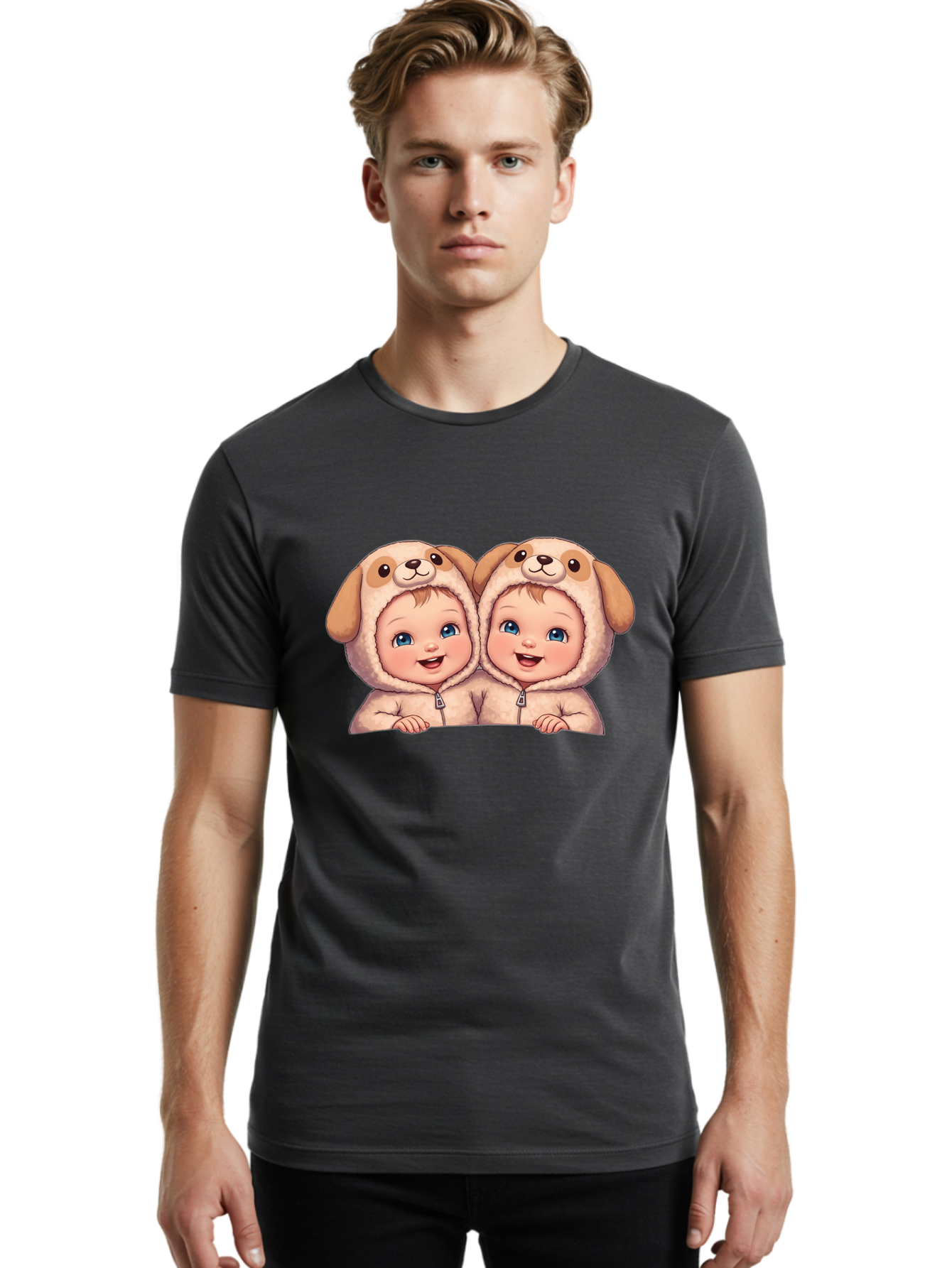 Twin-Babies-Dog-Costume Men'S Graphic Tee, 100% Cotton, Comfortable Casual Summer Wear, Machine Washable, Vintage Camera, Old Camera, Antique Camera, Black Camera, Classic Photography, Photography Equipment, Nostalgic Device, Film Camera, Bal518