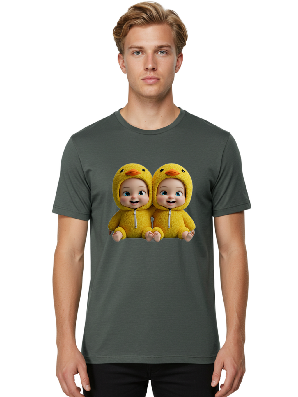 Twin-Babies-In-Duck-Costumes Men'S Graphic Tee, 100% Cotton, Comfortable Casual Summer Wear, Machine Washable, Vintage Camera, Old Camera, Antique Camera, Black Camera, Classic Photography, Photography Equipment, Nostalgic Device, Film Camera, Bal519