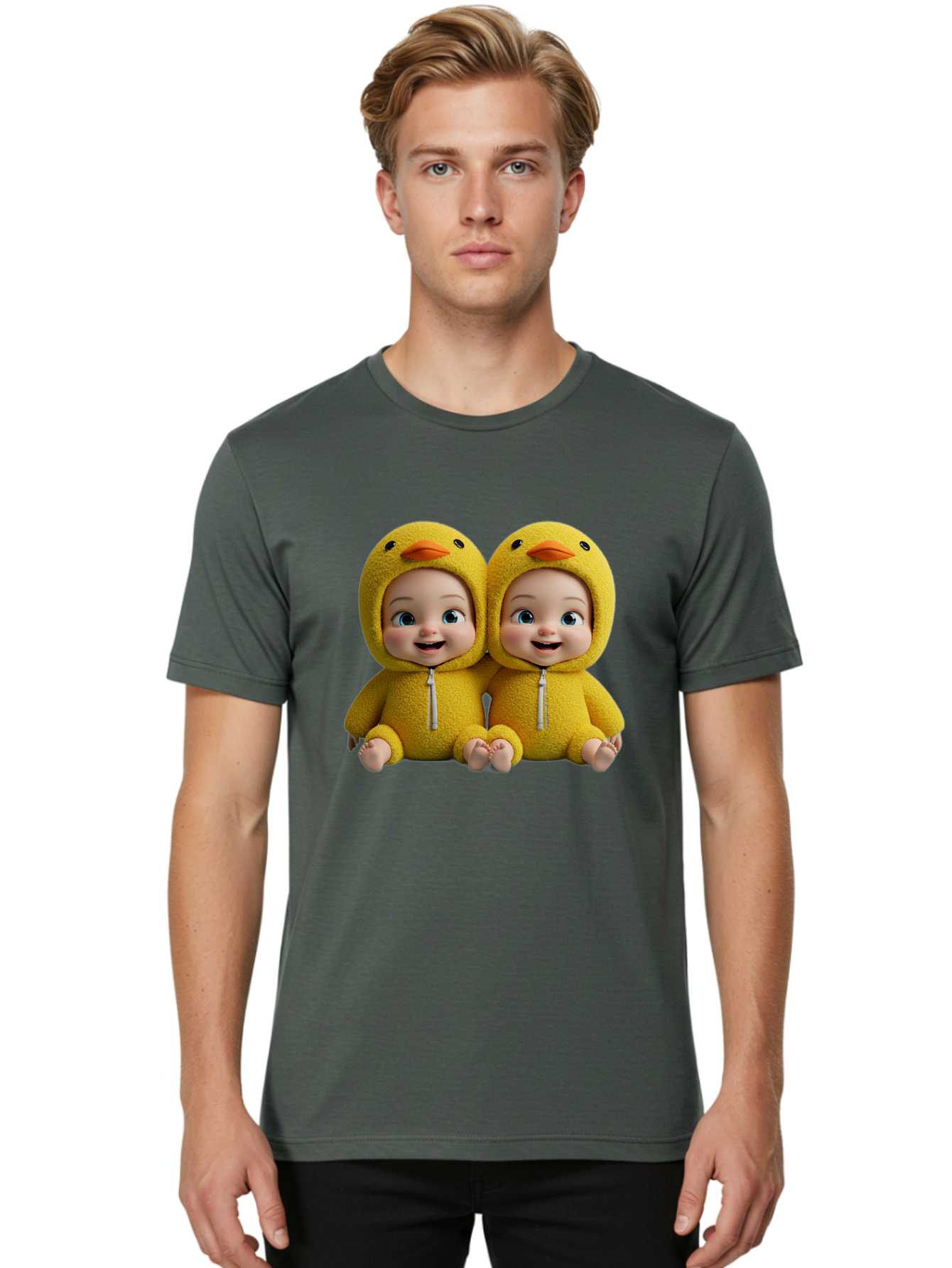 Twin-Babies-In-Duck-Costumes Men'S Graphic Tee, 100% Cotton, Comfortable Casual Summer Wear, Machine Washable, Vintage Camera, Old Camera, Antique Camera, Black Camera, Classic Photography, Photography Equipment, Nostalgic Device, Film Camera, Bal519