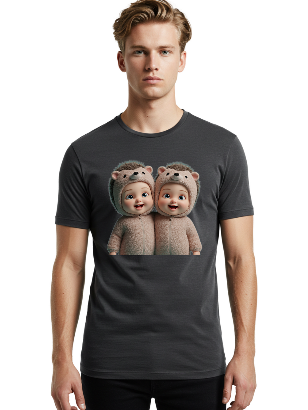 Twin-Babies-In-Hedgehog-Costumes Men'S Graphic Tee, 100% Cotton, Comfortable Casual Summer Wear, Machine Washable, Vintage Camera, Old Camera, Antique Camera, Black Camera, Classic Photography, Photography Equipment, Nostalgic Device, Bal520