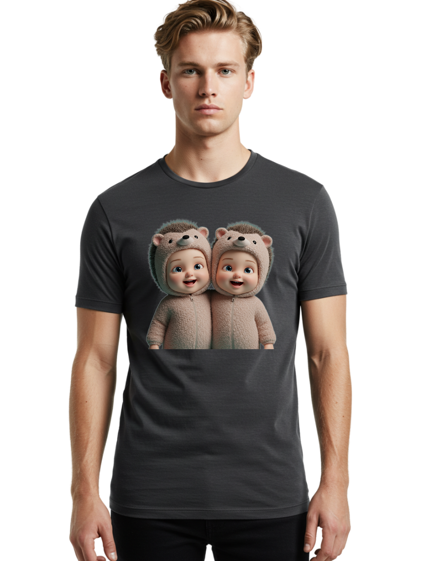 Twin-Babies-In-Hedgehog-Costumes Men'S Graphic Tee, 100% Cotton, Comfortable Casual Summer Wear, Machine Washable, Vintage Camera, Old Camera, Antique Camera, Black Camera, Classic Photography, Photography Equipment, Nostalgic Device, Bal520