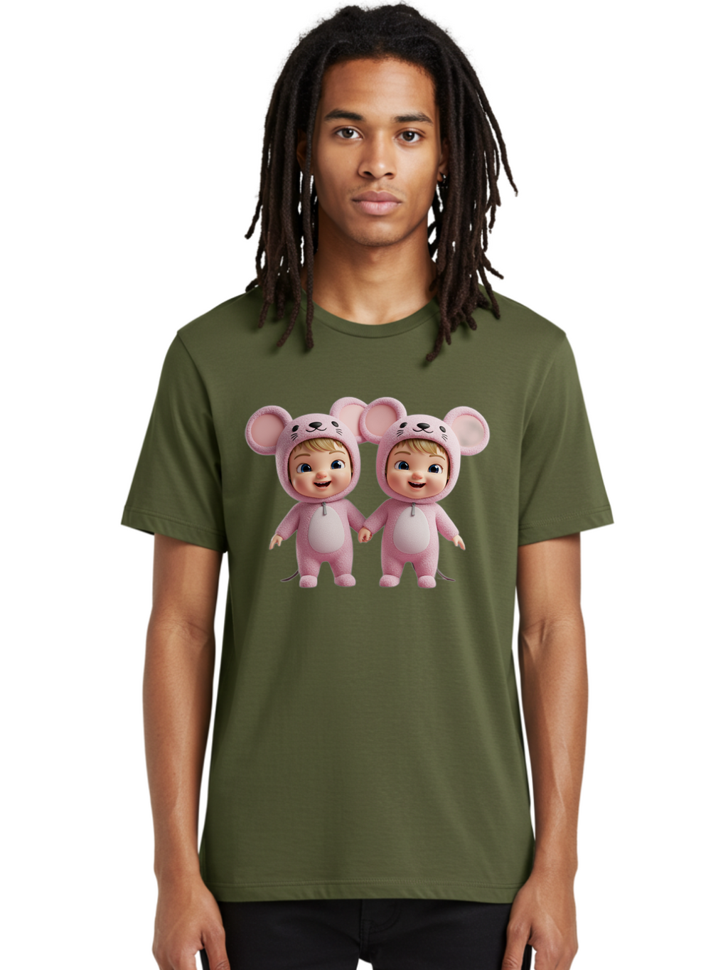 Twin-Babies-In-Pink-Mouse-Costumes Men'S Graphic Tee, 100% Cotton, Comfortable Casual Summer Wear, Machine Washable, Vintage Camera, Old Camera, Antique Camera, Black Camera, Classic Photography, Photography Equipment, Nostalgic Device, Bal521