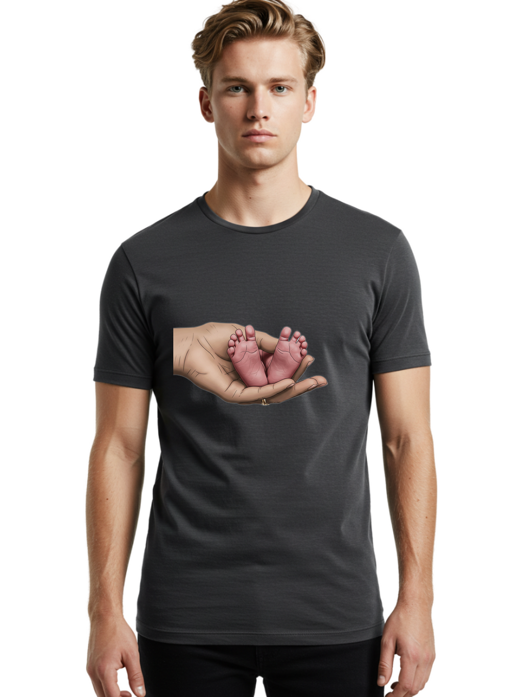 Twin-Baby-Feet-1 Men'S Graphic Tee, 100% Cotton, Comfortable Casual Summer Wear, Machine Washable, Vintage Camera, Old Camera, Antique Camera, Black Camera, Classic Photography, Photography Equipment, Nostalgic Device, Film Camera, Camera Art Bal524
