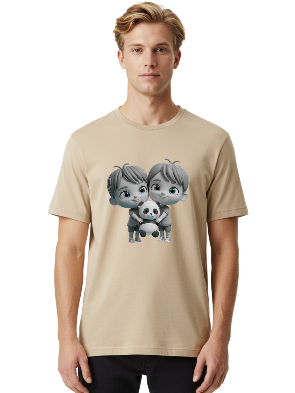 Twin-Boys-Hugging-Panda Men'S Graphic Tee, 100% Cotton, Comfortable Casual Summer Wear, Machine Washable, Vintage Camera, Old Camera, Antique Camera, Black Camera, Classic Photography, Photography Equipment, Nostalgic Device, Film Camera, Bal526