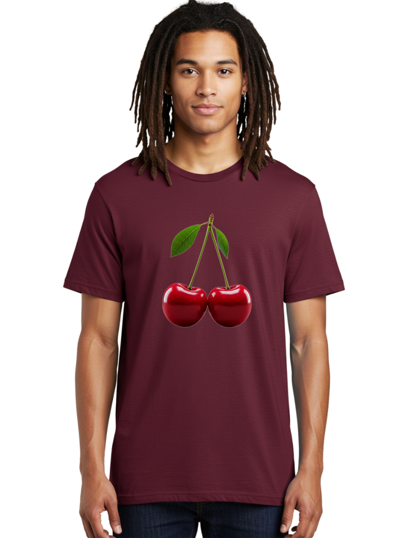Two-Cherries-2 Men'S Graphic Tee, 100% Cotton, Comfortable Casual Summer Wear, Machine Washable, Vintage Camera, Old Camera, Antique Camera, Black Camera, Classic Photography, Photography Equipment, Nostalgic Device, Film Camera, Camera Art Bal533