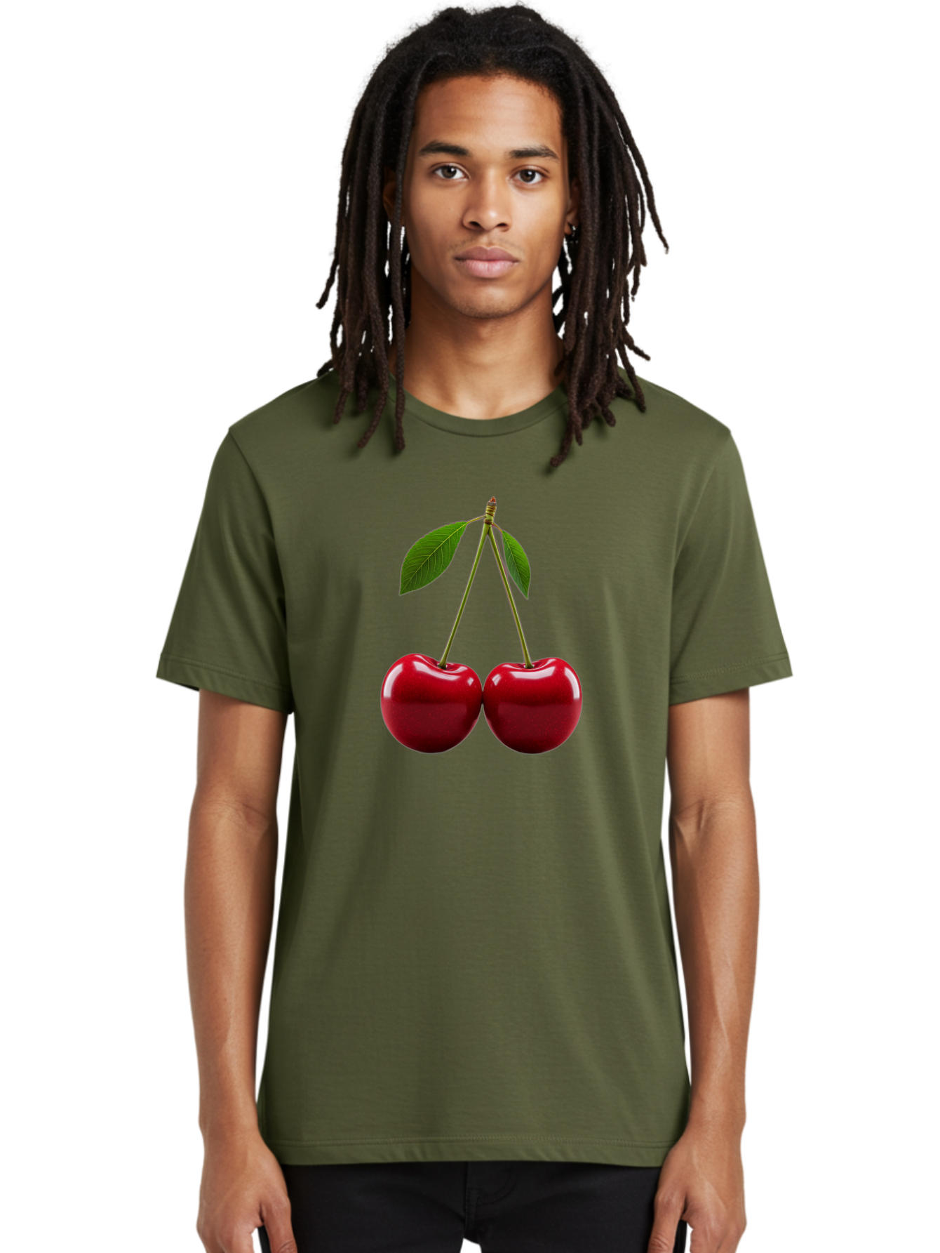 Two-Cherries-2 Men'S Graphic Tee, 100% Cotton, Comfortable Casual Summer Wear, Machine Washable, Vintage Camera, Old Camera, Antique Camera, Black Camera, Classic Photography, Photography Equipment, Nostalgic Device, Film Camera, Camera Art Bal533