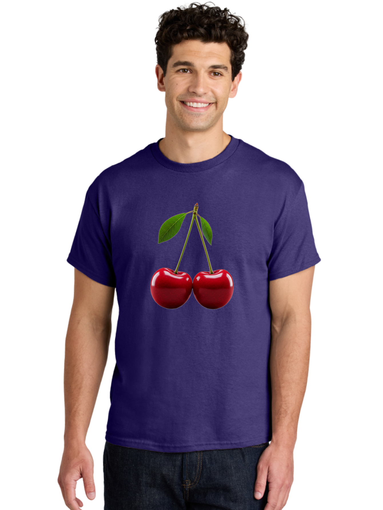 Two-Cherries-2 Men'S Graphic Tee, 100% Cotton, Comfortable Casual Summer Wear, Machine Washable, Vintage Camera, Old Camera, Antique Camera, Black Camera, Classic Photography, Photography Equipment, Nostalgic Device, Film Camera, Camera Art Bal533