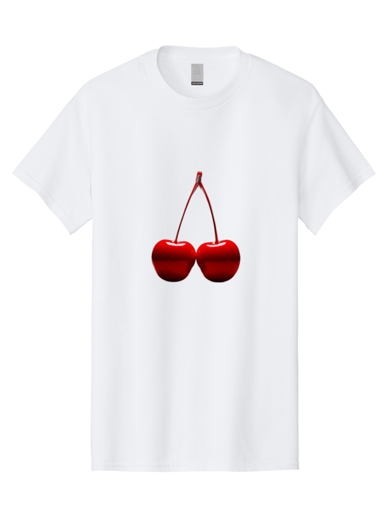 Two-Cherries-4 Men'S Graphic Tee, 100% Cotton, Comfortable Casual Summer Wear, Machine Washable, Vintage Camera, Old Camera, Antique Camera, Black Camera, Classic Photography, Photography Equipment, Nostalgic Device, Film Camera, Camera Art Bal535