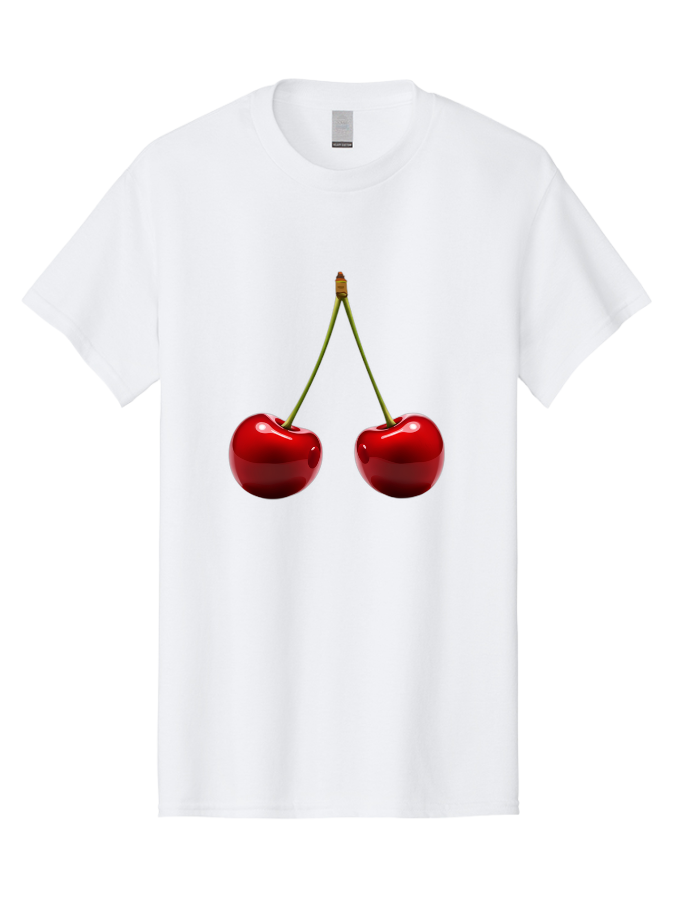 Two-Cherries-5 Men'S Graphic Tee, 100% Cotton, Comfortable Casual Summer Wear, Machine Washable, Vintage Camera, Old Camera, Antique Camera, Black Camera, Classic Photography, Photography Equipment, Nostalgic Device, Film Camera, Camera Art Bal536