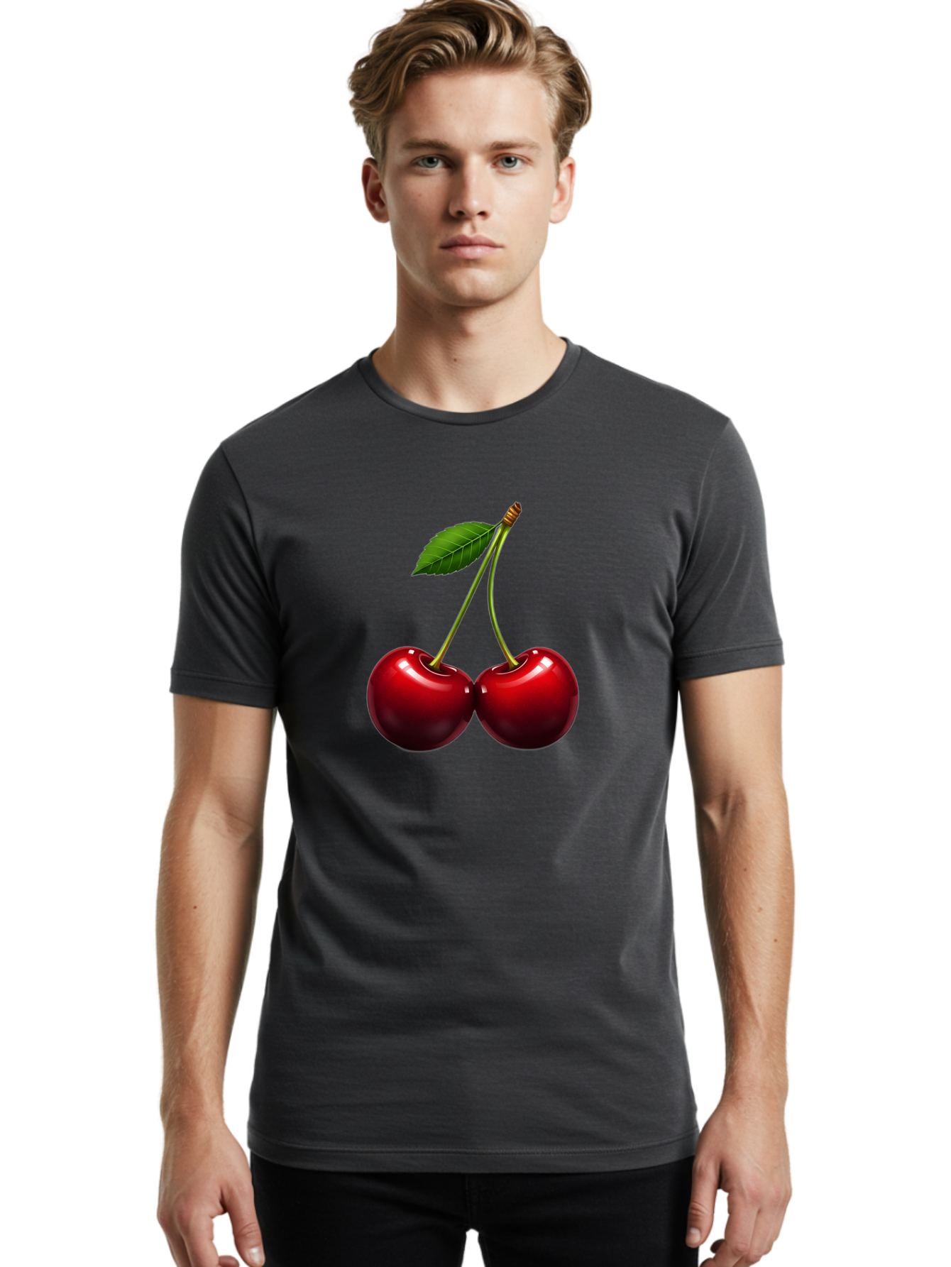 Two-Cherries Men'S Graphic Tee, 100% Cotton, Comfortable Casual Summer Wear, Machine Washable, Vintage Camera, Old Camera, Antique Camera, Black Camera, Classic Photography, Photography Equipment, Nostalgic Device, Film Camera, Camera Art Bal537