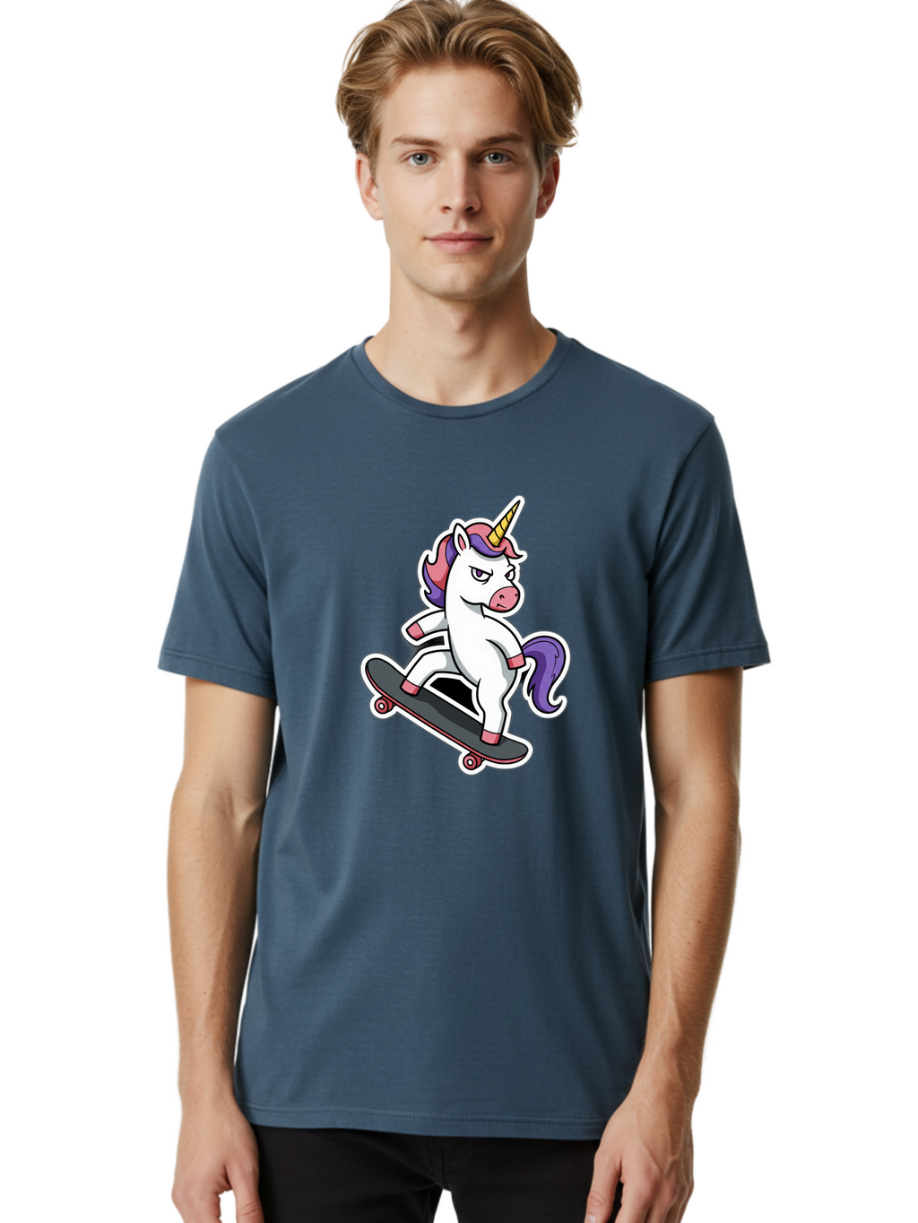 Unicorn-Skateboarder Men'S Graphic Tee, 100% Cotton, Comfortable Casual Summer Wear, Machine Washable, Vintage Camera, Old Camera, Antique Camera, Black Camera, Classic Photography, Photography Equipment, Nostalgic Device, Film Camera, Bal550
