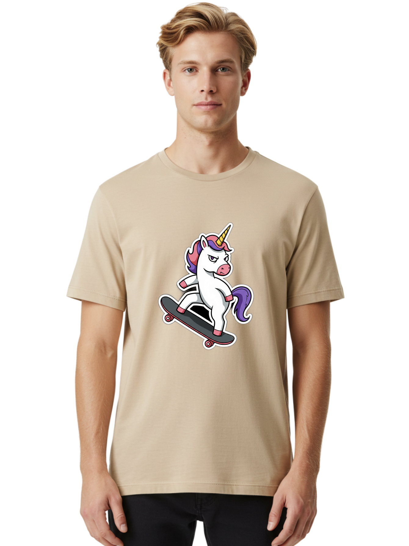 Unicorn-Skateboarder Men'S Graphic Tee, 100% Cotton, Comfortable Casual Summer Wear, Machine Washable, Vintage Camera, Old Camera, Antique Camera, Black Camera, Classic Photography, Photography Equipment, Nostalgic Device, Film Camera, Bal550