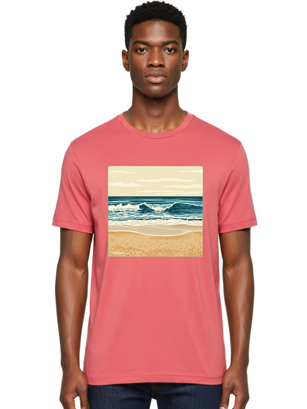 Unplugged-Beach-Scene Men'S Graphic Tee, 100% Cotton, Comfortable Casual Summer Wear, Machine Washable, Vintage Camera, Old Camera, Antique Camera, Black Camera, Classic Photography, Photography Equipment, Nostalgic Device, Film Camera, Bal551