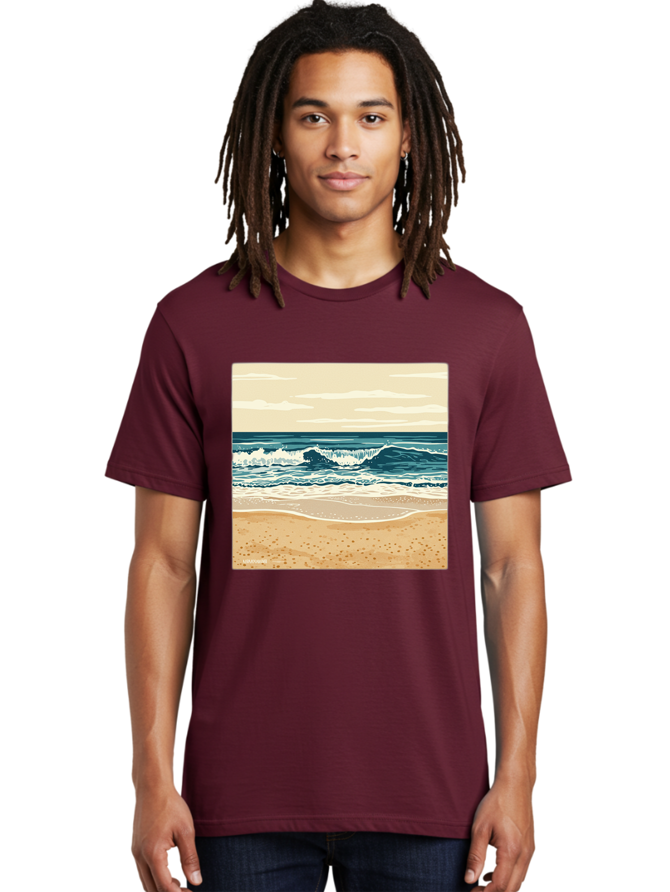 Unplugged-Beach-Scene Men'S Graphic Tee, 100% Cotton, Comfortable Casual Summer Wear, Machine Washable, Vintage Camera, Old Camera, Antique Camera, Black Camera, Classic Photography, Photography Equipment, Nostalgic Device, Film Camera, Bal551