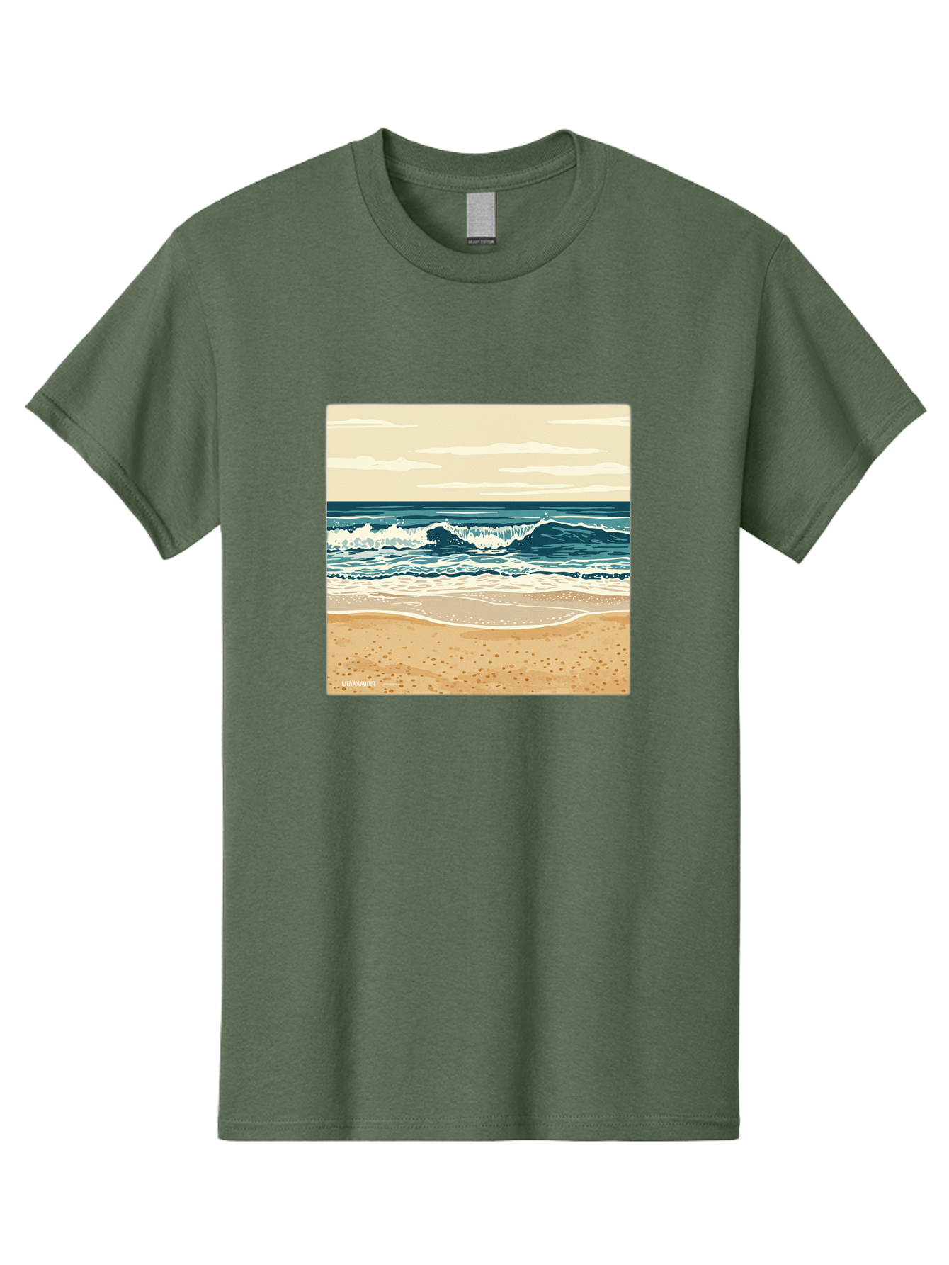Unplugged-Beach-Scene Men'S Graphic Tee, 100% Cotton, Comfortable Casual Summer Wear, Machine Washable, Vintage Camera, Old Camera, Antique Camera, Black Camera, Classic Photography, Photography Equipment, Nostalgic Device, Film Camera, Bal551