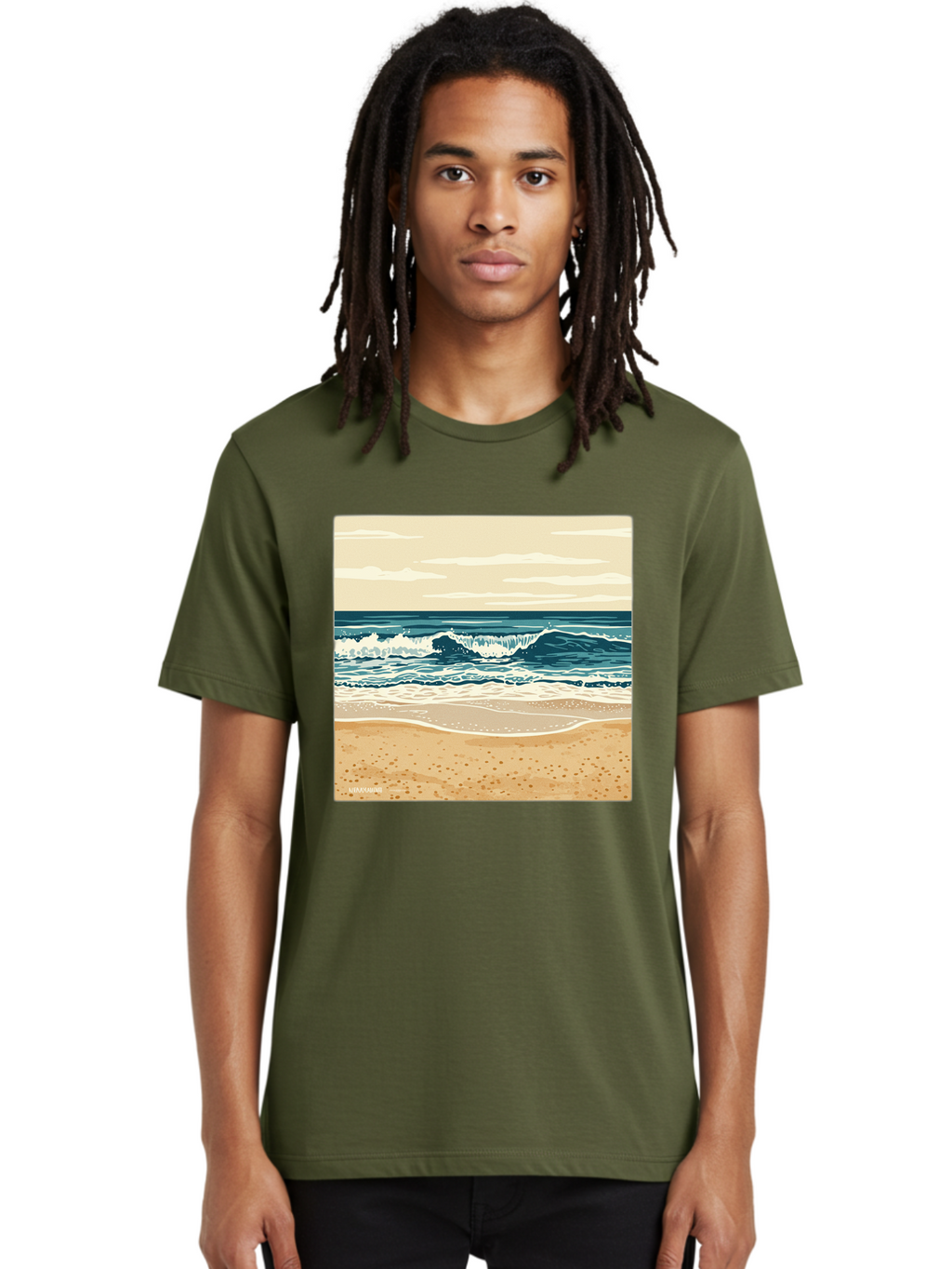 Unplugged-Beach-Scene Men'S Graphic Tee, 100% Cotton, Comfortable Casual Summer Wear, Machine Washable, Vintage Camera, Old Camera, Antique Camera, Black Camera, Classic Photography, Photography Equipment, Nostalgic Device, Film Camera, Bal551