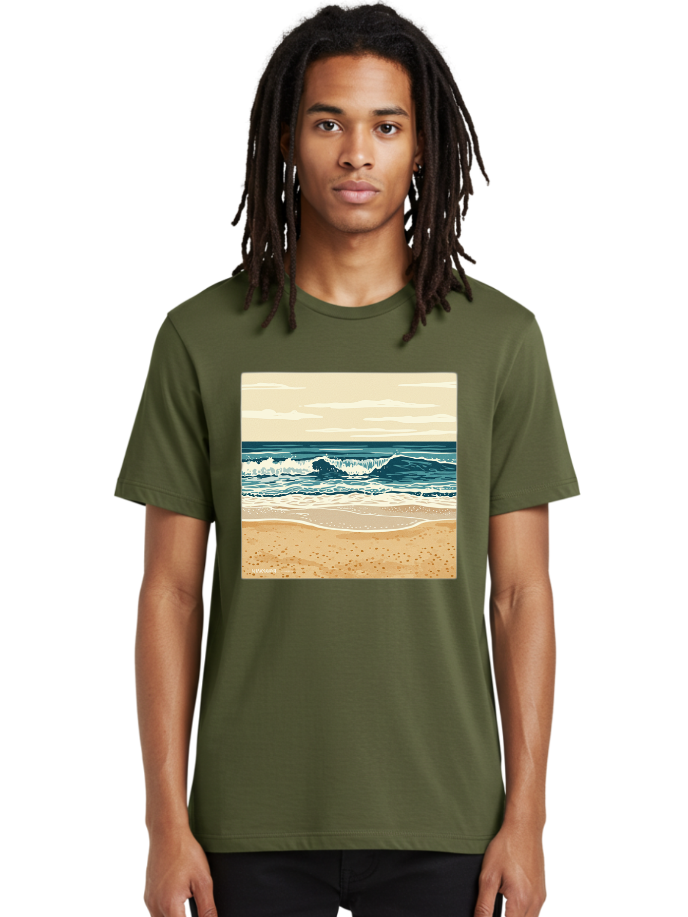 Unplugged-Beach-Scene Men'S Graphic Tee, 100% Cotton, Comfortable Casual Summer Wear, Machine Washable, Vintage Camera, Old Camera, Antique Camera, Black Camera, Classic Photography, Photography Equipment, Nostalgic Device, Film Camera, Bal551
