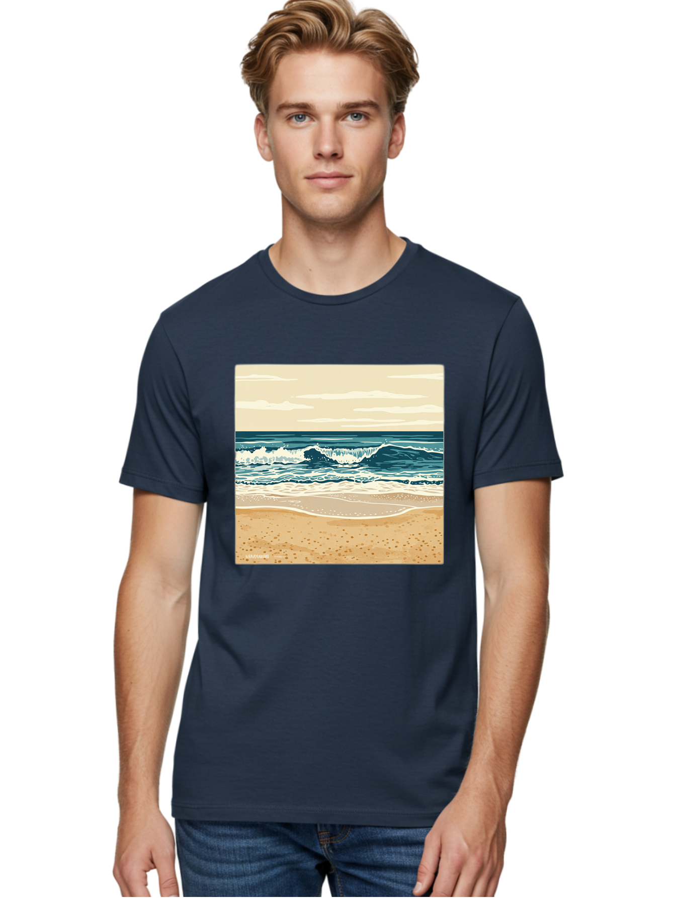 Unplugged-Beach-Scene Men'S Graphic Tee, 100% Cotton, Comfortable Casual Summer Wear, Machine Washable, Vintage Camera, Old Camera, Antique Camera, Black Camera, Classic Photography, Photography Equipment, Nostalgic Device, Film Camera, Bal551