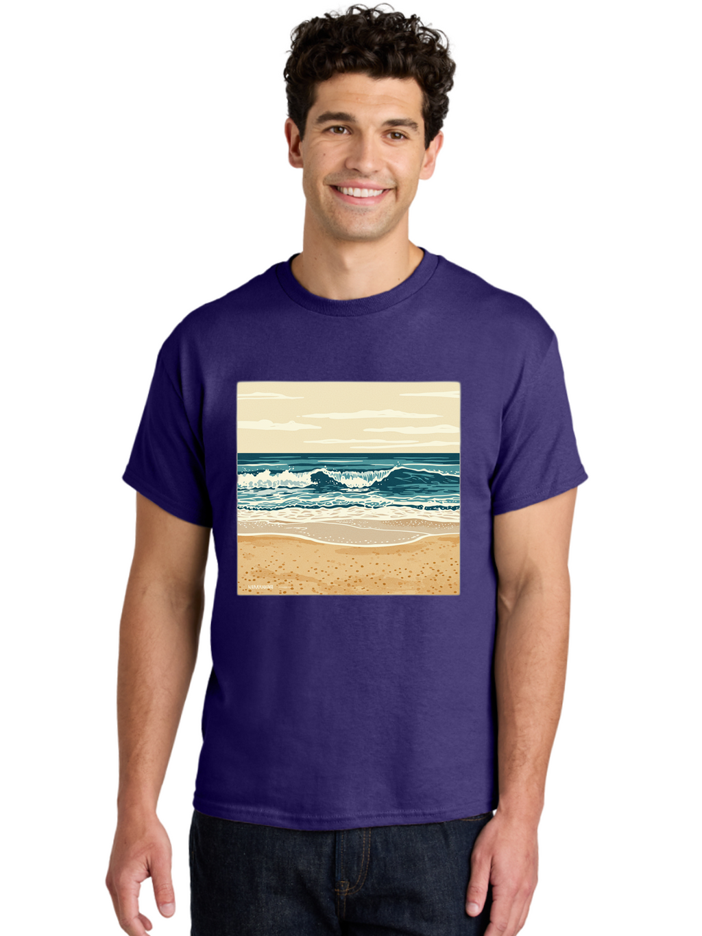 Unplugged-Beach-Scene Men'S Graphic Tee, 100% Cotton, Comfortable Casual Summer Wear, Machine Washable, Vintage Camera, Old Camera, Antique Camera, Black Camera, Classic Photography, Photography Equipment, Nostalgic Device, Film Camera, Bal551